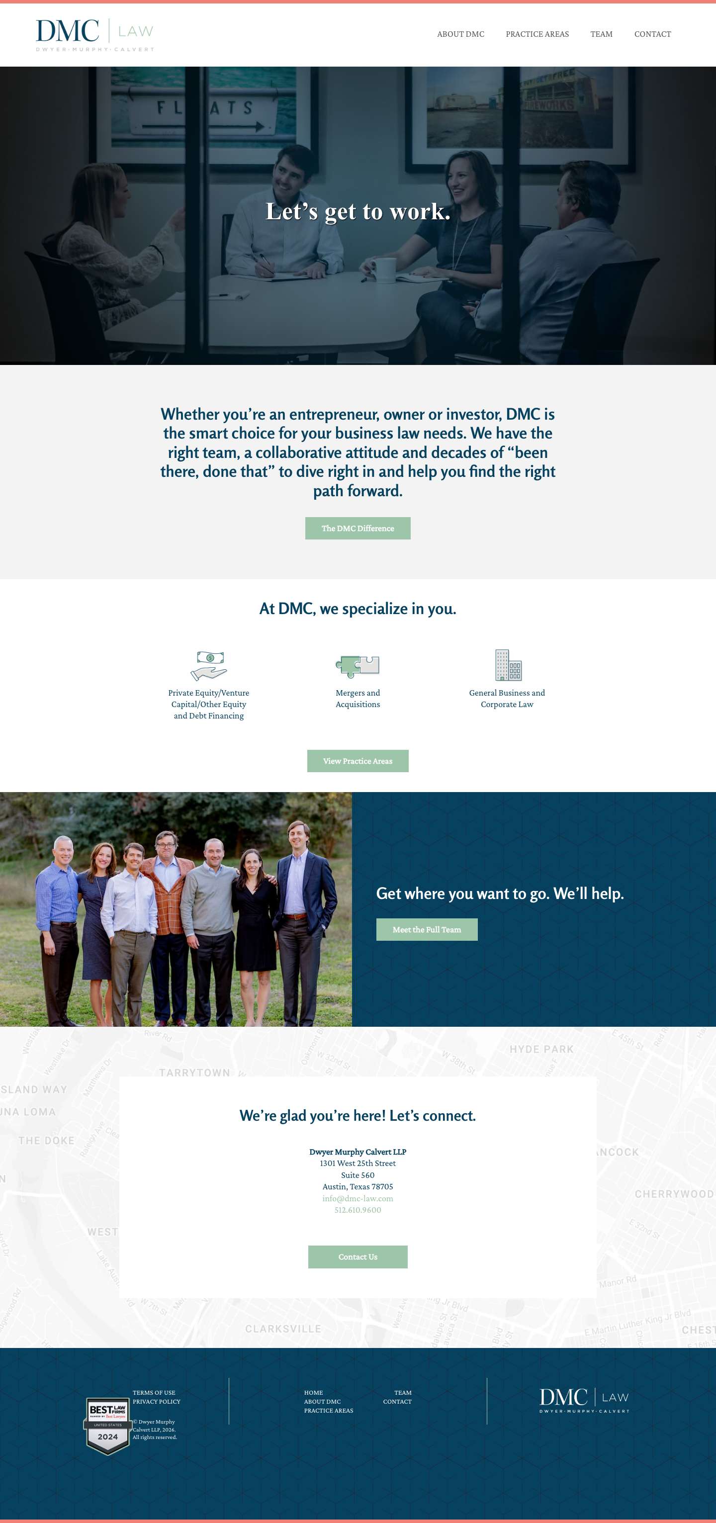 DMC Law | Business & Corporate Law | Mergers & Acquisitions - Full Screenshot
