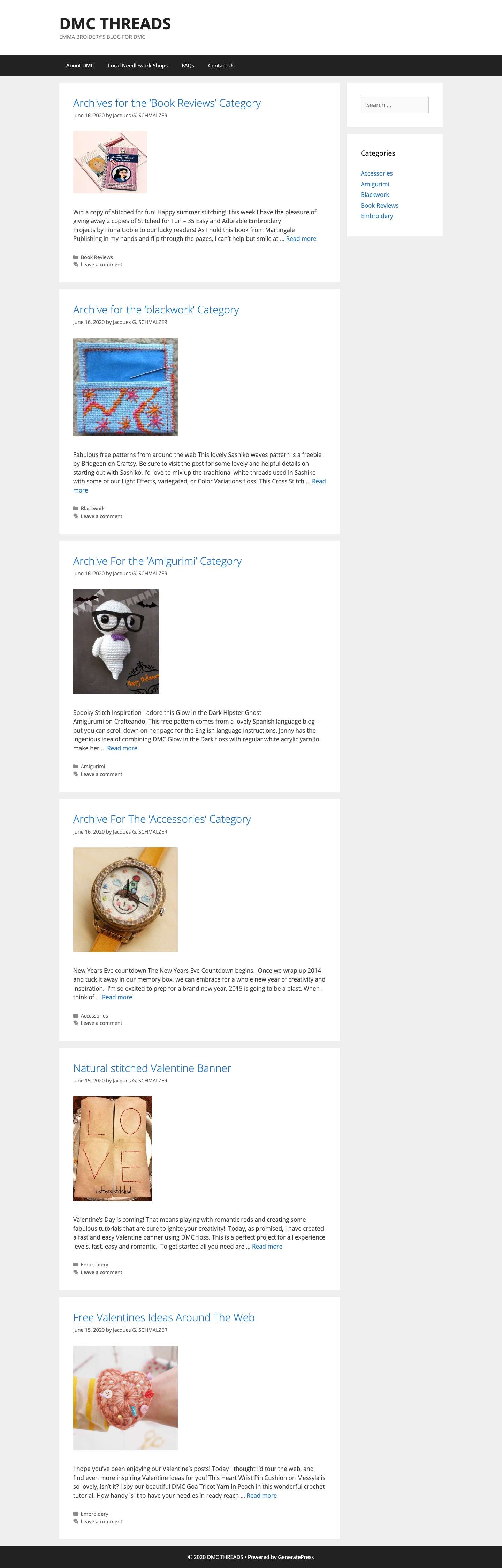 DMC THREADS - EMMA BROIDERY'S BLOG FOR DMC - Full Screenshot