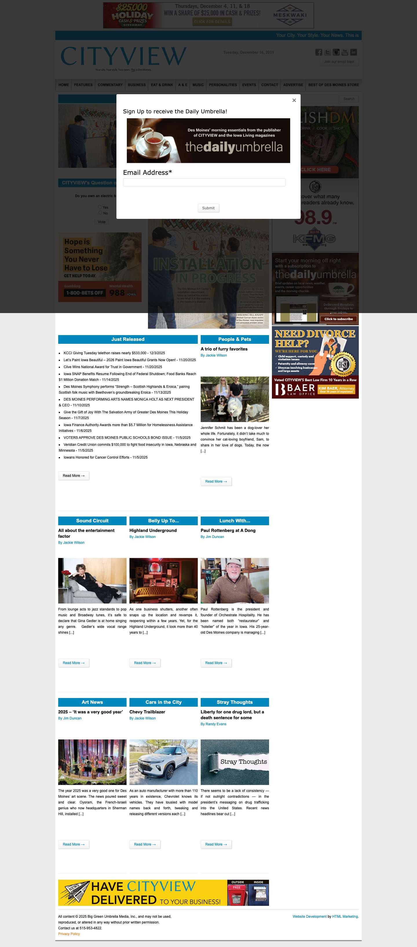 CITYVIEW | Central Iowa’s Independent Newsmagazine - Full Screenshot