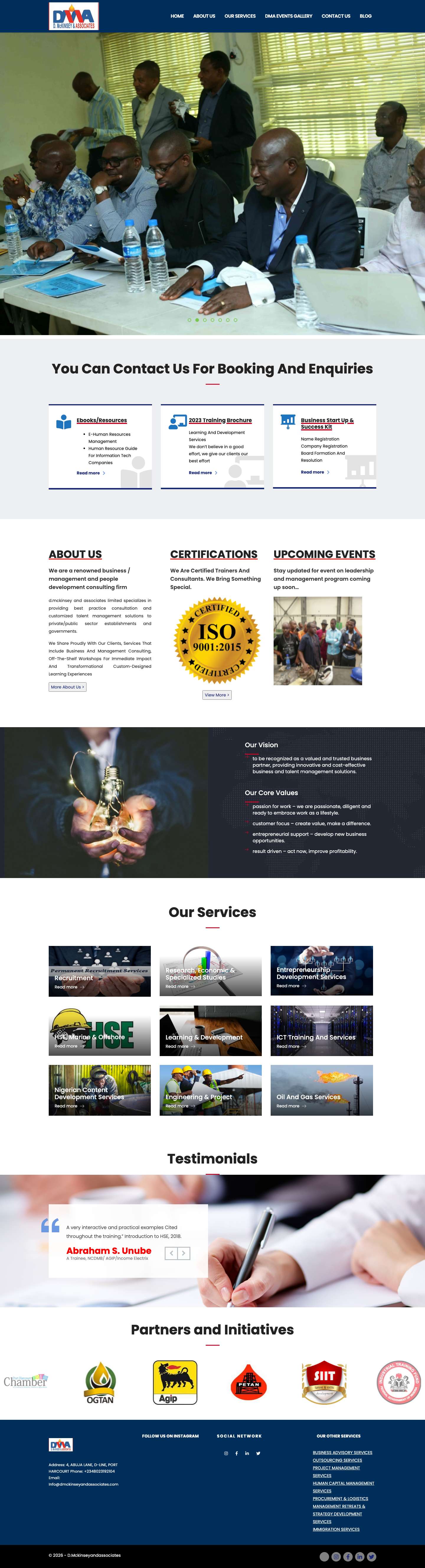 DmcKinsey and Associates – We Are Certified Trainers And Consultants - Full Screenshot