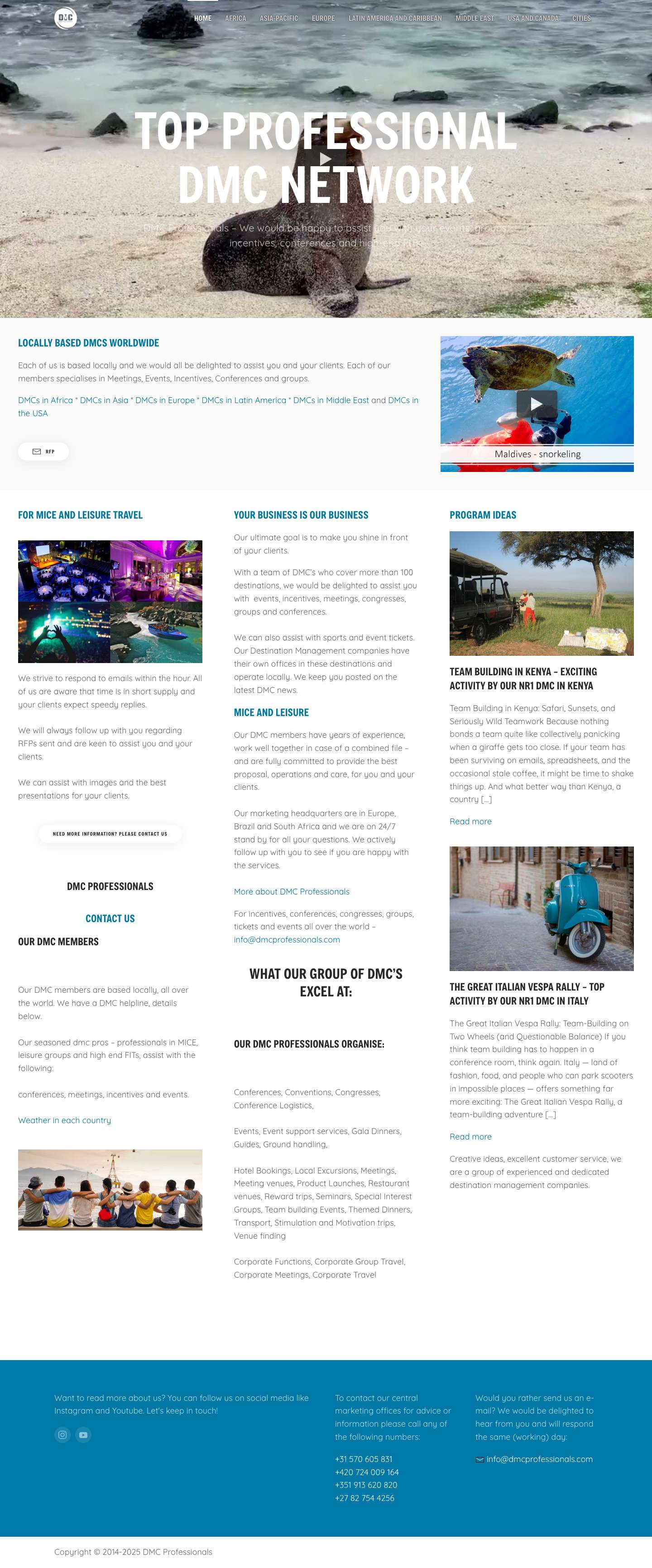 DMC Professionals - Top DMC network DMC network with more than 100 destinations - Full Screenshot