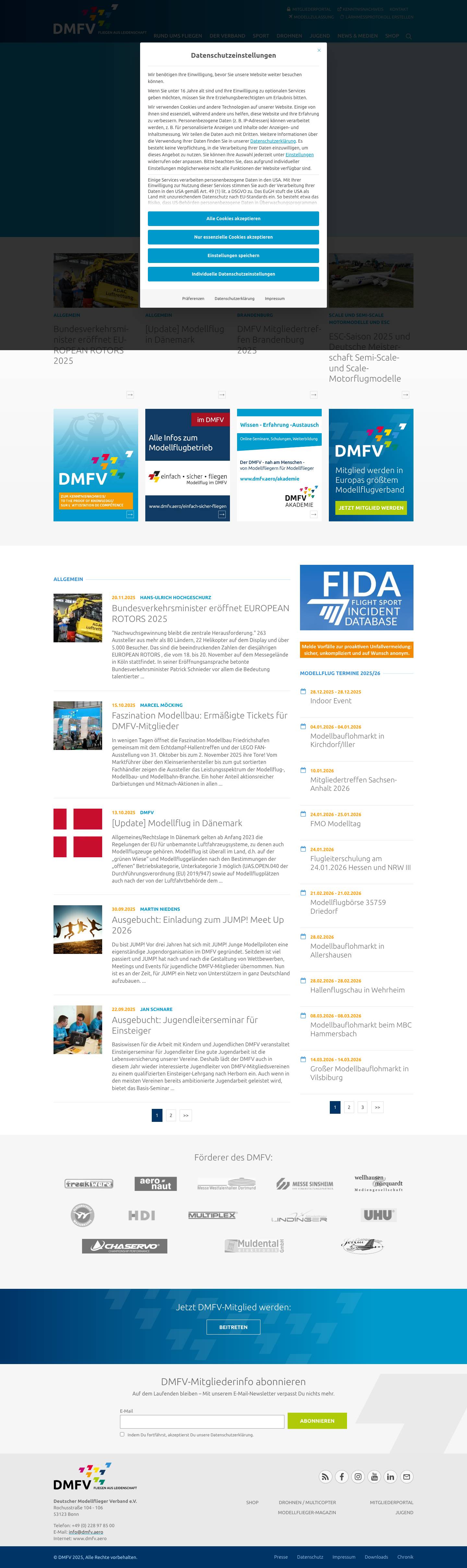 DMFV | Deutscher Modellflieger Verband e.V. - Full Screenshot