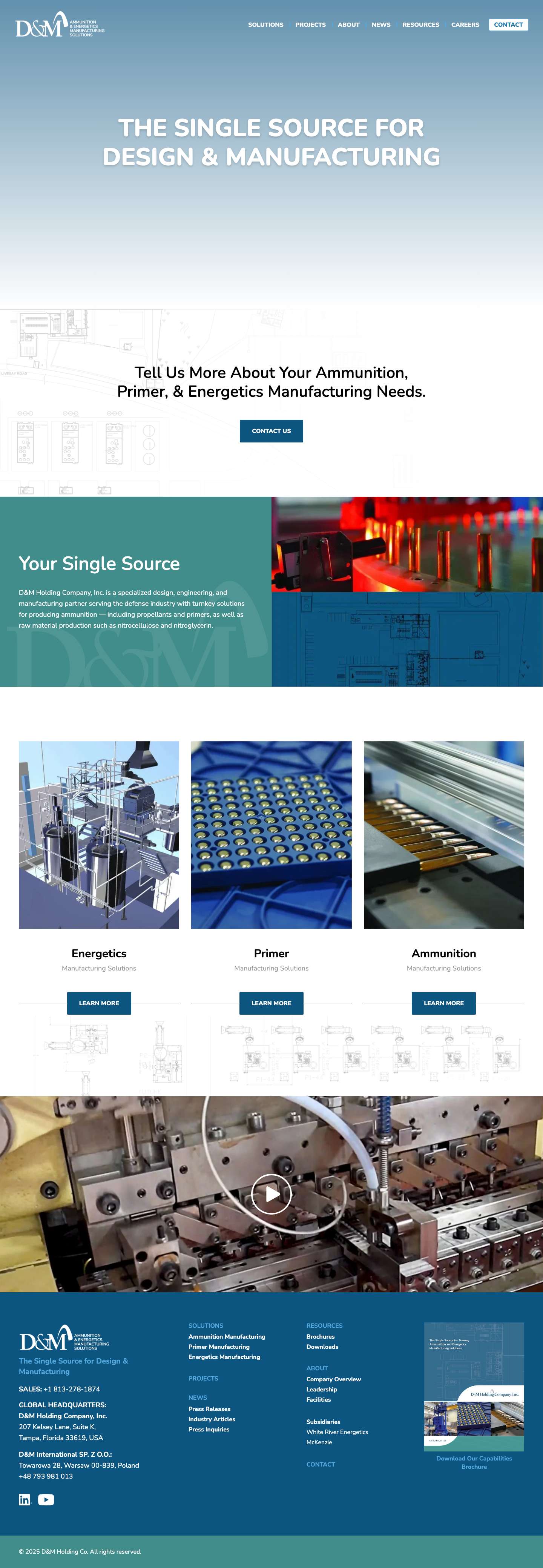 Turnkey Ammunition Solutions - DM Holding - Full Screenshot