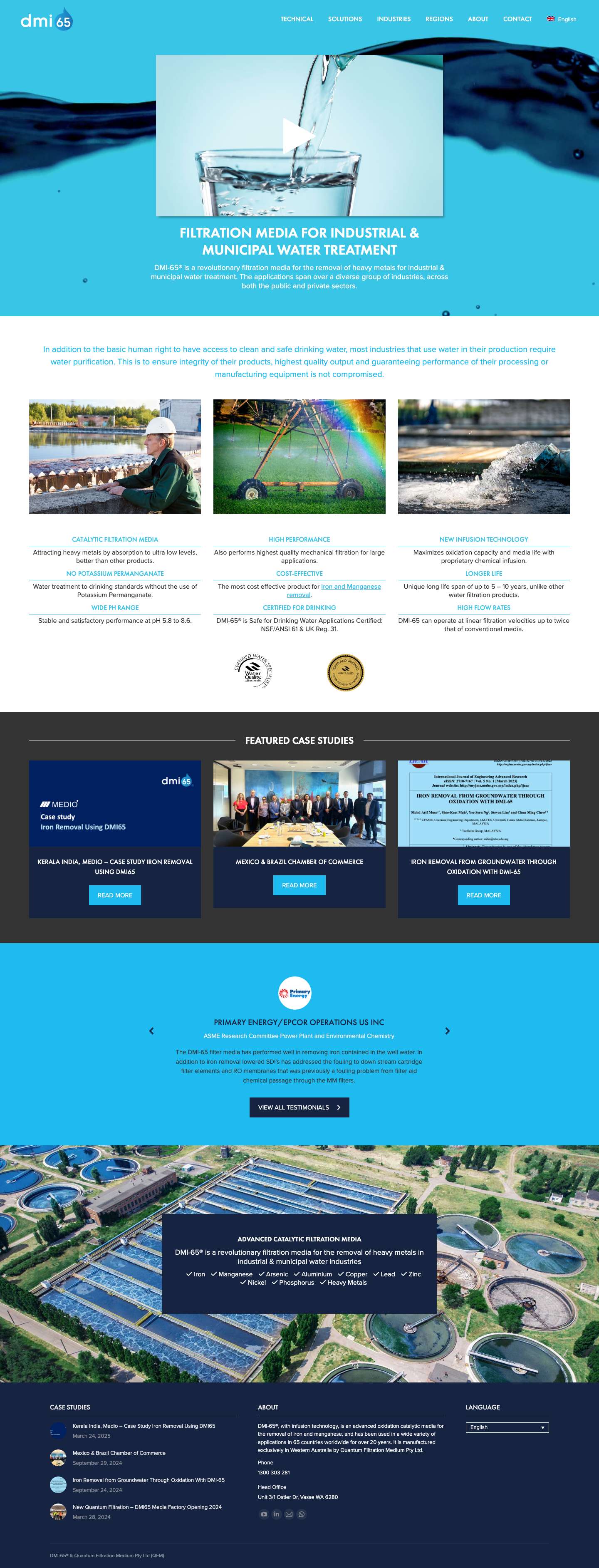 DMI-65® - Filtration Media for Industrial & Municipal Water Treatment - Full Screenshot