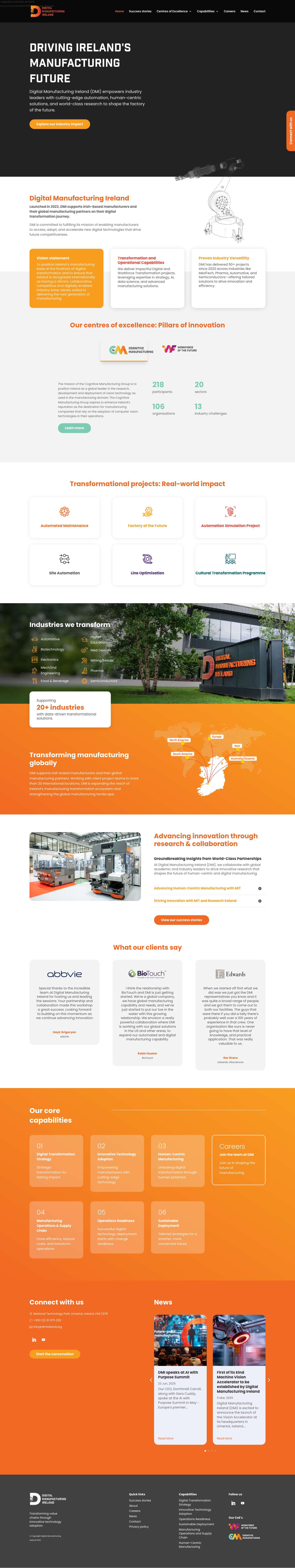 Digital Manufacturing Ireland | Transforming Manufacturing Through Digital Technology Adoption - Full Screenshot