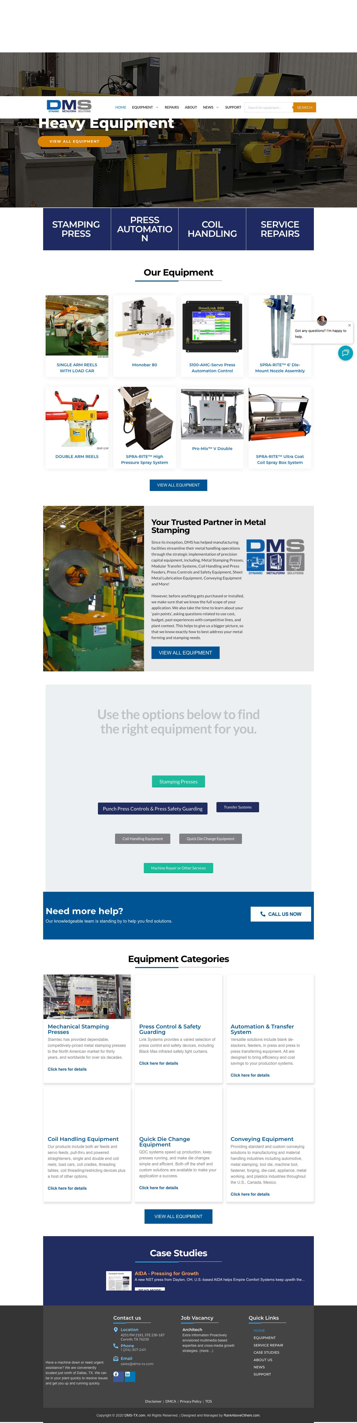 Metal Stamping Company Serving Texas (TX) | DMS-TX - Full Screenshot