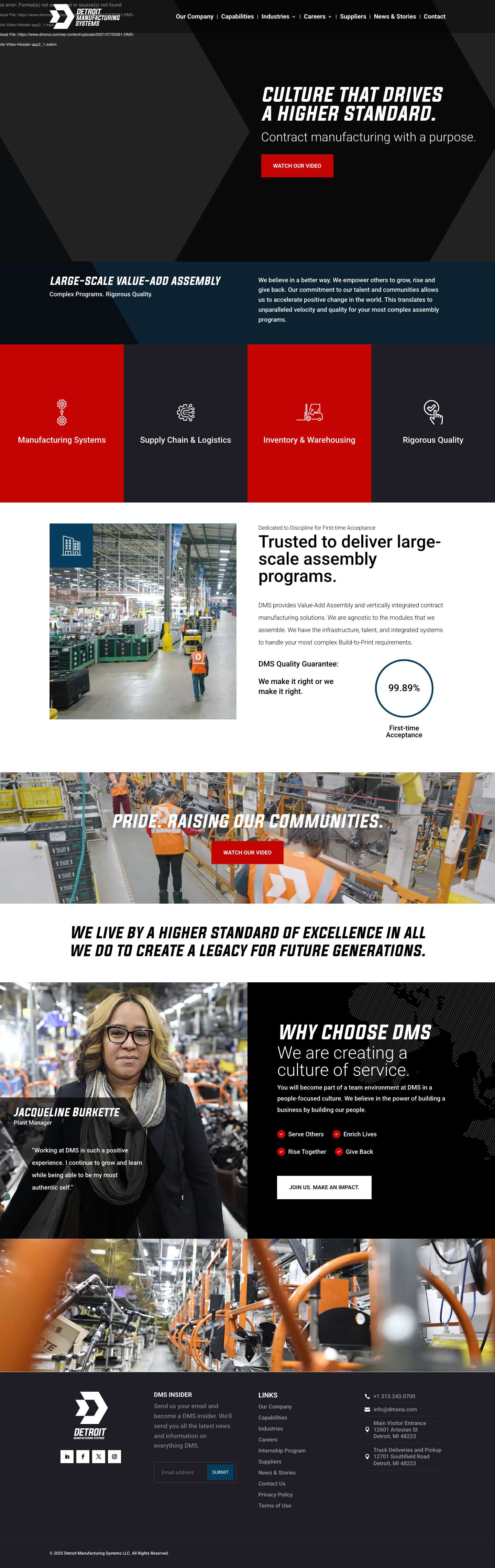 Home - Detroit Manufacturing Systems - Full Screenshot