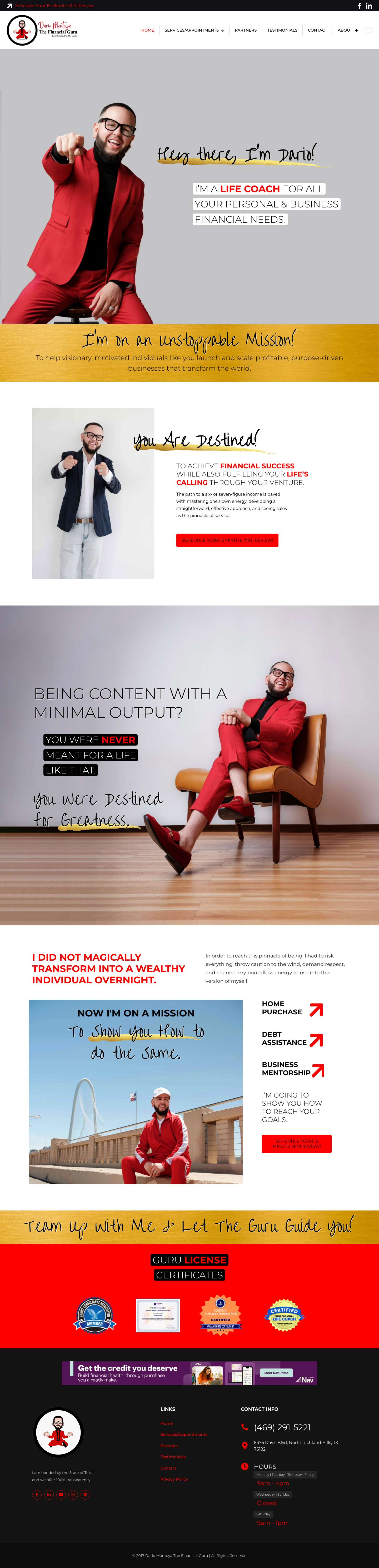 Dario Montoya The Financial Guru - Arlington, TX - Home - Full Screenshot