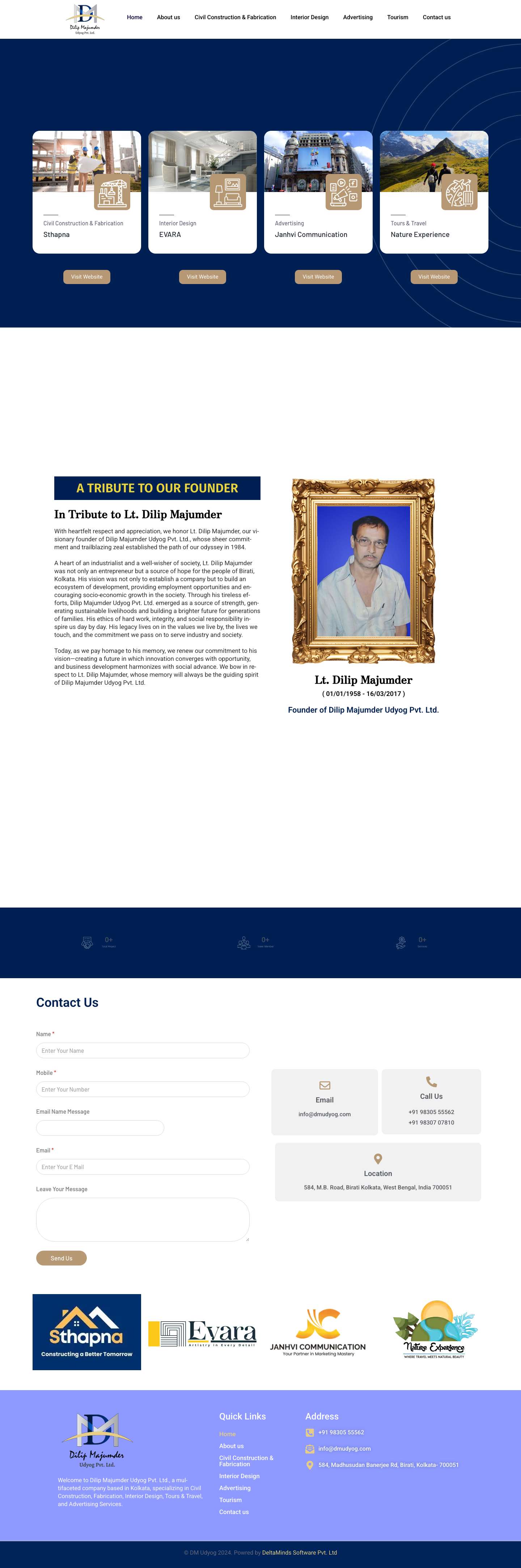 DilipMajumder udyog Pvt. Ltd. – Leading Company in Kolkata - Full Screenshot