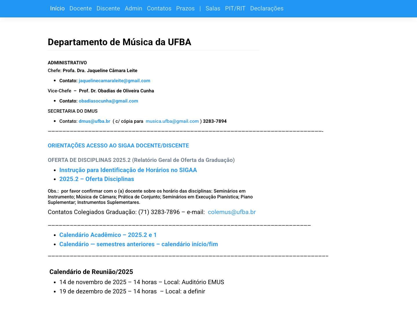 Departamento de Música – Universidade Federal da Bahia - Full Screenshot