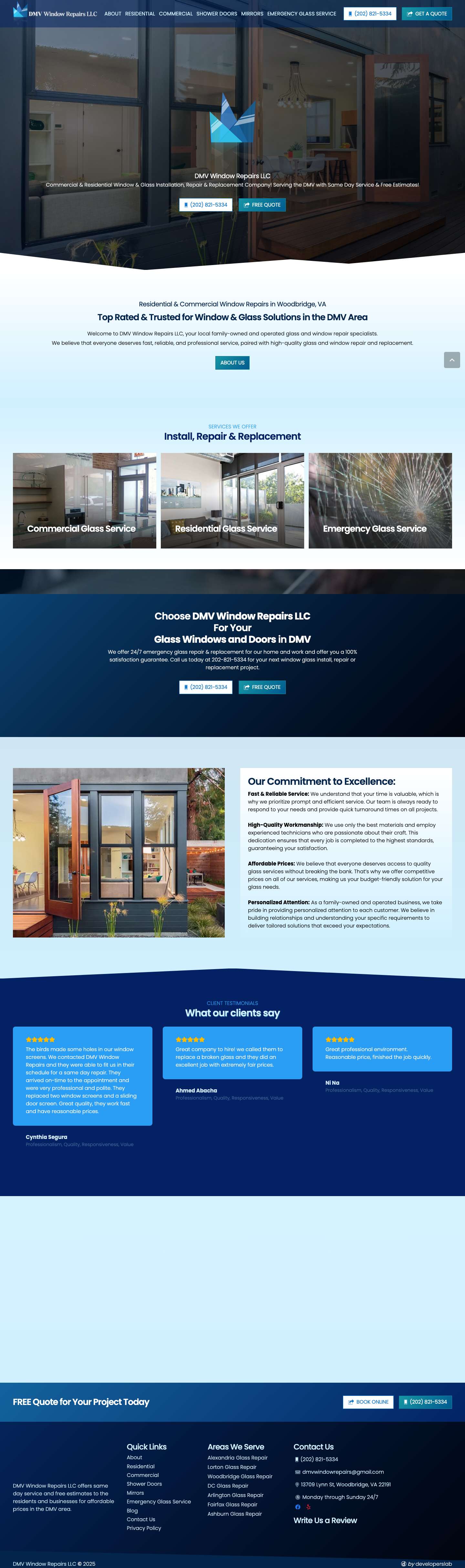 Residential & Commercial Window Repairs | DMV Window Repairs - Full Screenshot