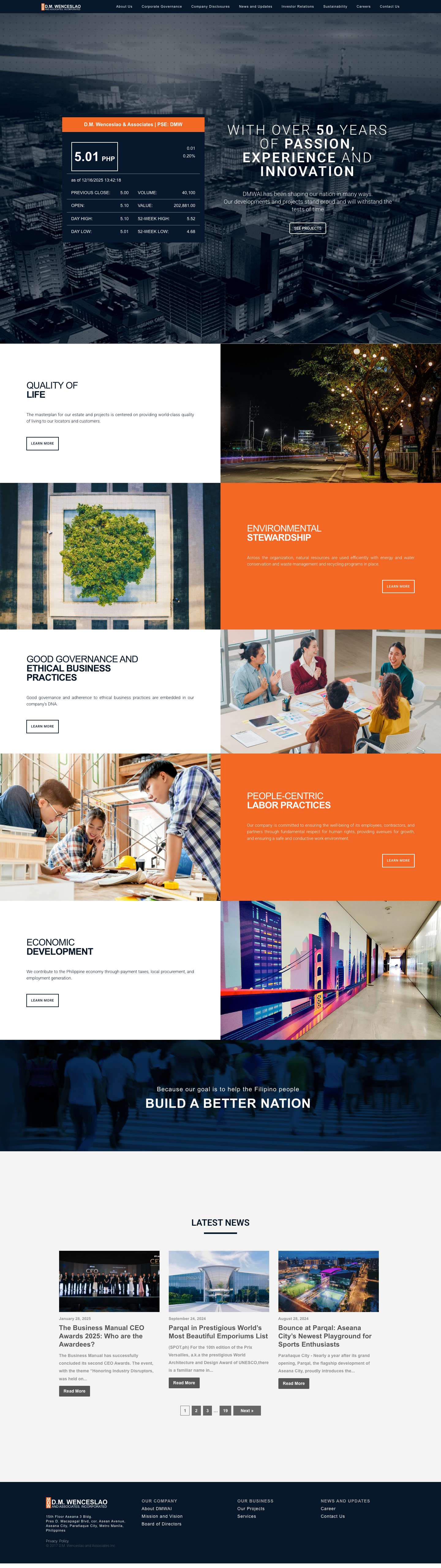 Home - D.M. Wenceslao and Associate Inc. - Full Screenshot