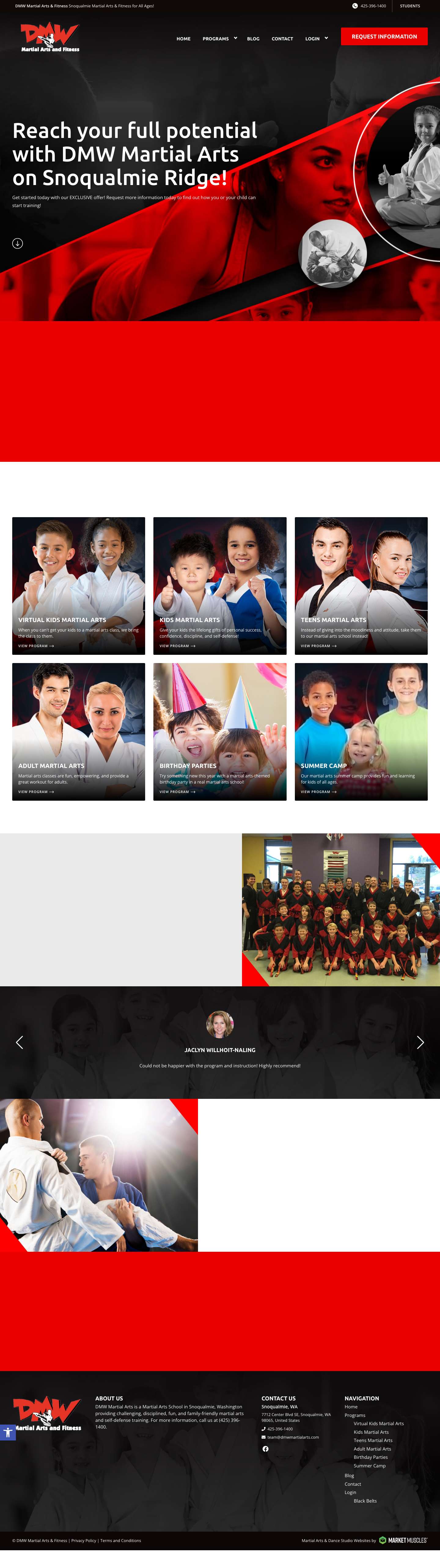 DMW Martial Arts & Fitness | Snoqualmie Martial Arts & Fitness Accessibility ToolsIncrease TextDecrease Text - Full Screenshot