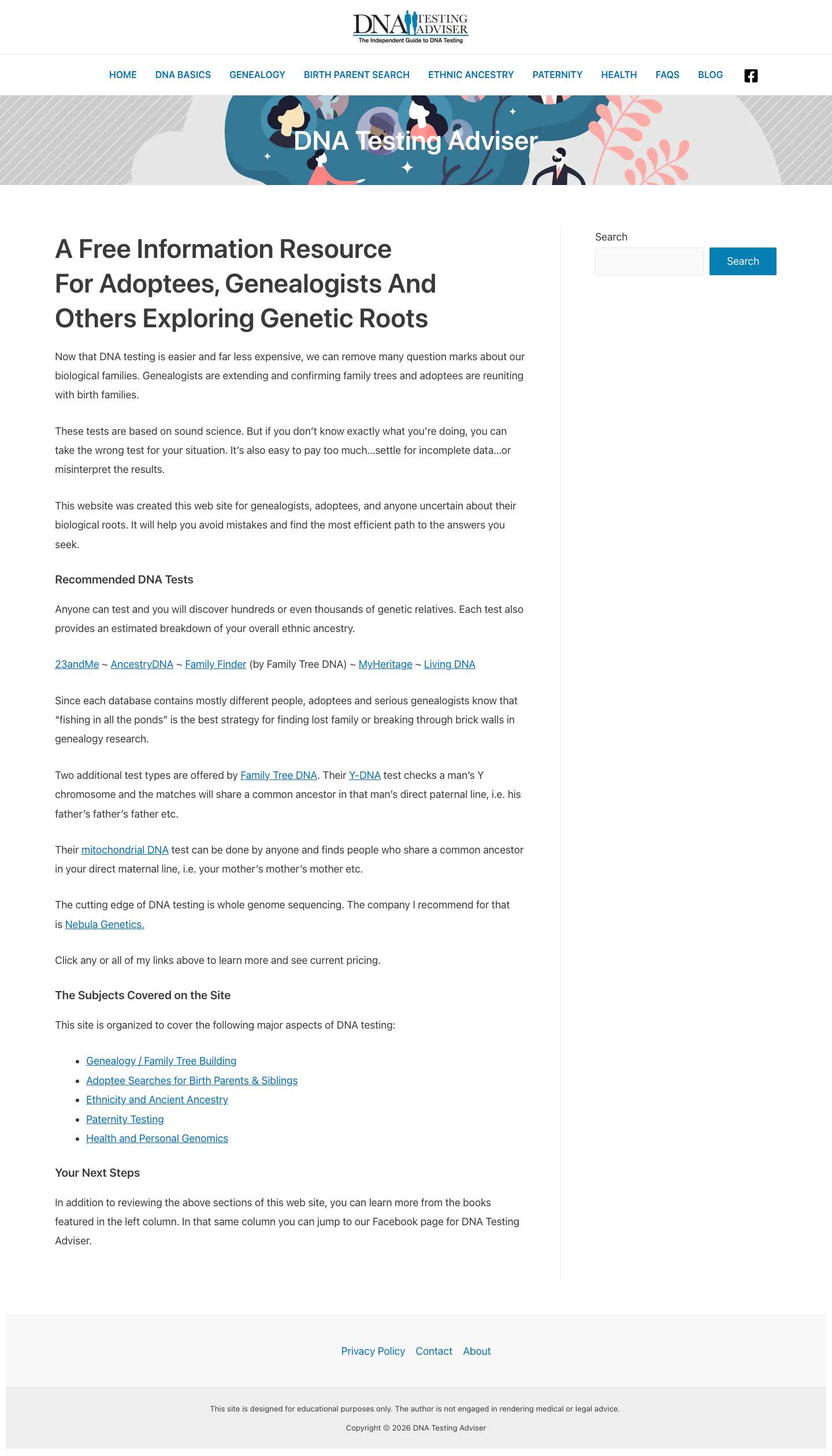 The DNA Testing Guide for Genealogy, Adoption Search, and Paternity - Full Screenshot