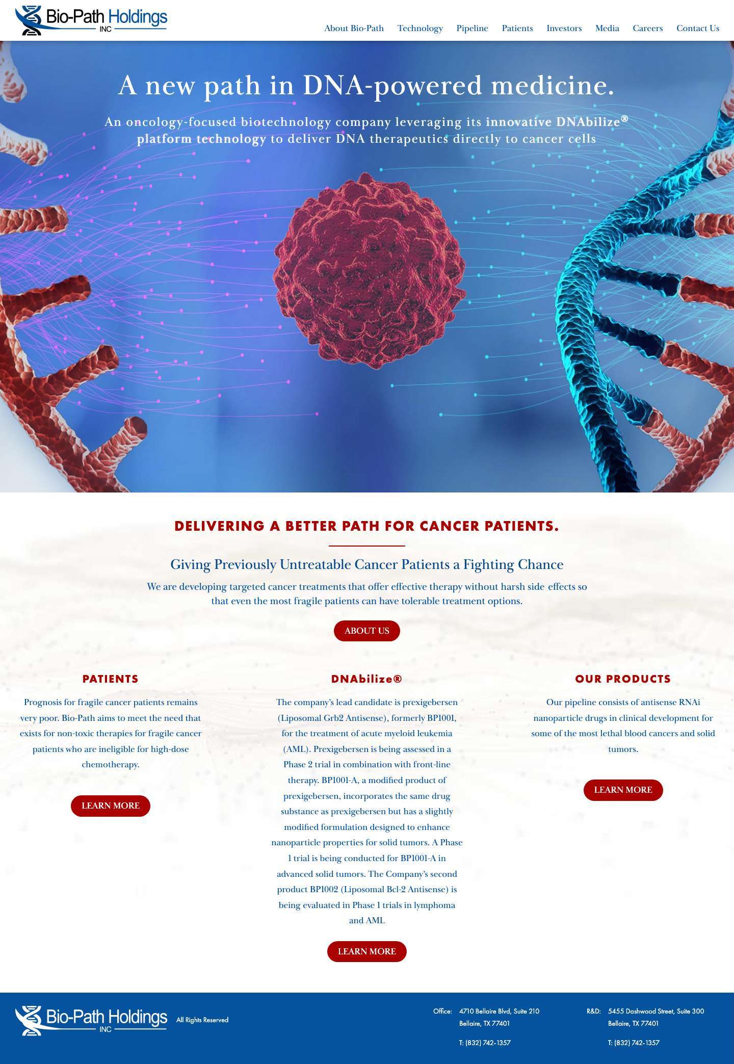 Home - BioPath Holdings - Full Screenshot