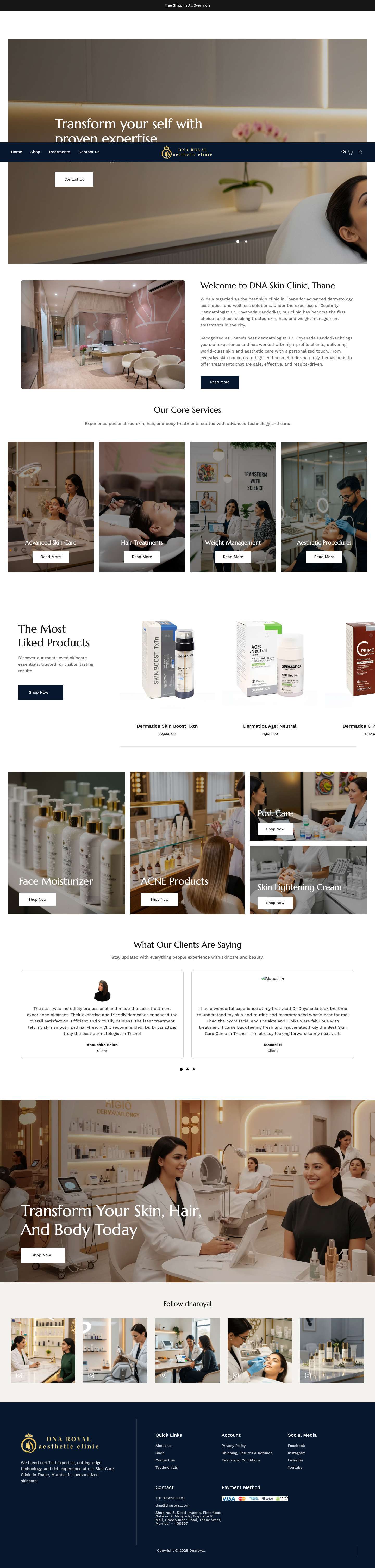 Best skin care clinic in thane | Beauty clinic in thane - Full Screenshot