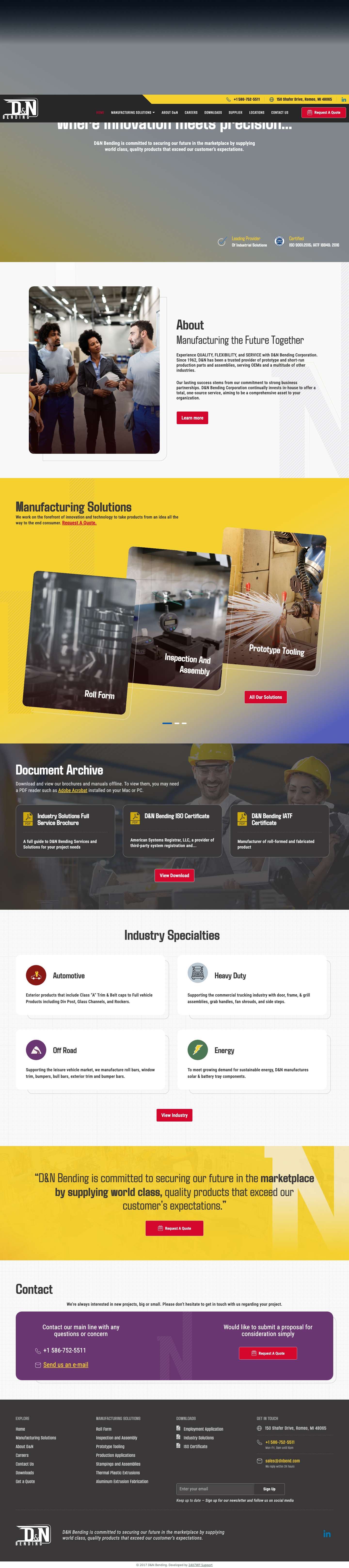 Home - D & N BendingD & N Bending | Industrial SolutionsHome - D & N Bending - Full Screenshot