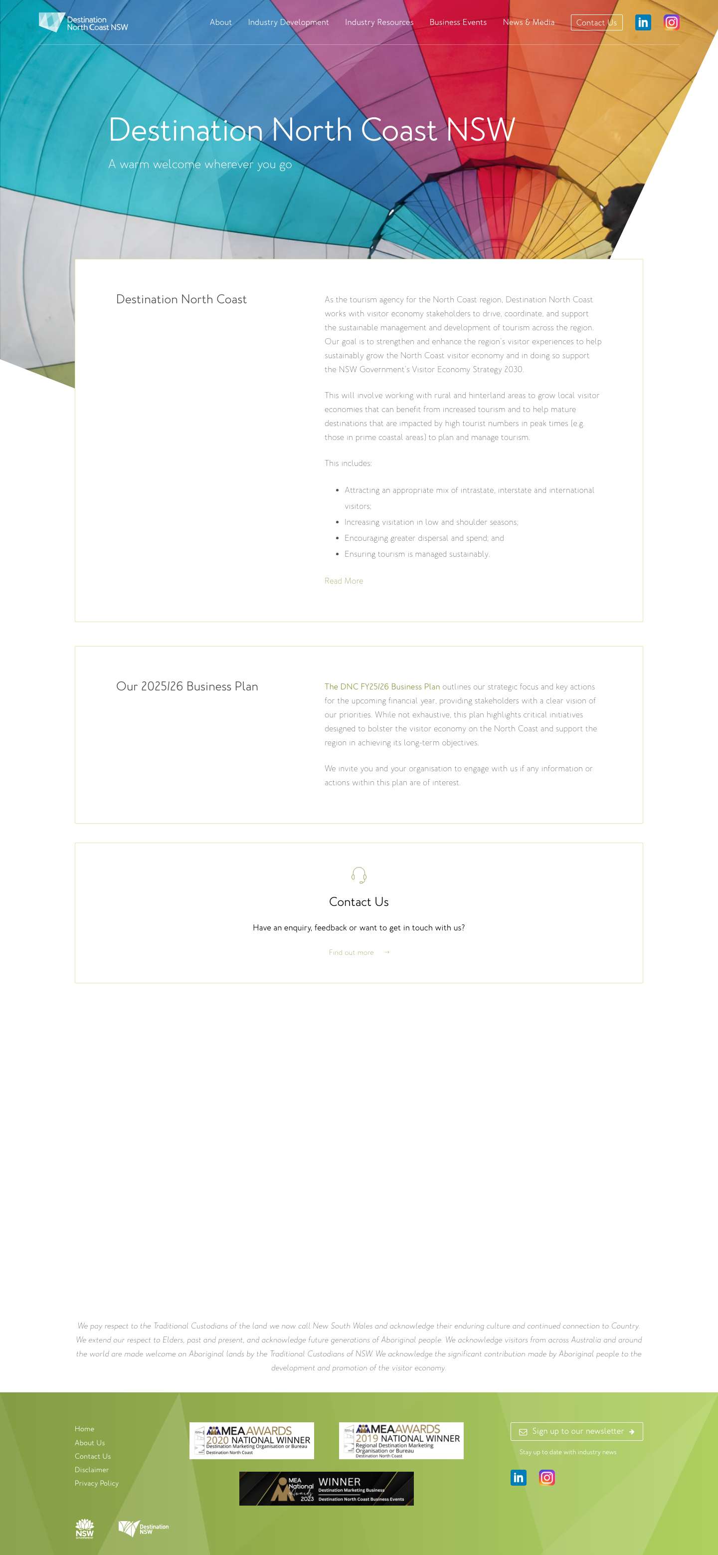 Home | Destination North Coast | Visit our website to find out more - Full Screenshot