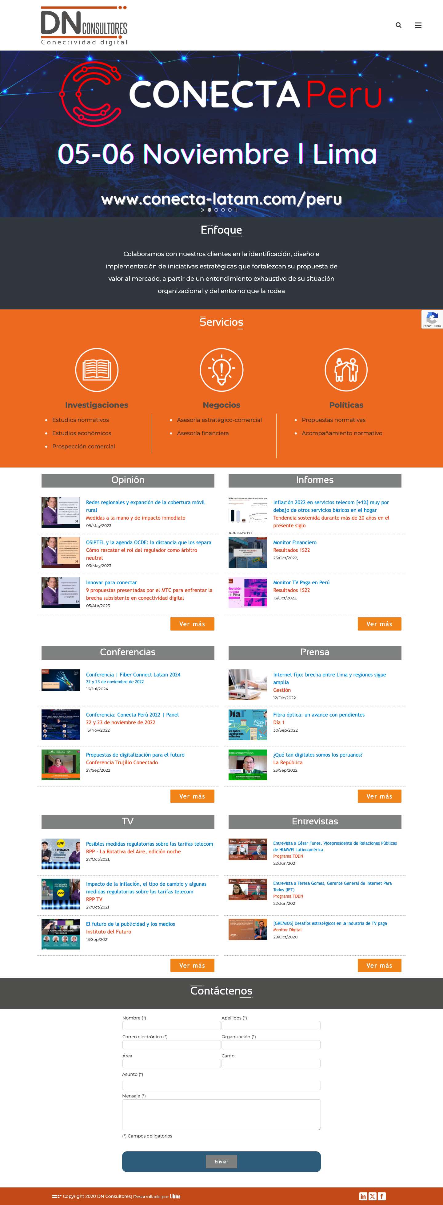 DN Consultores - Estrategias en telecomunicaciones - Full Screenshot