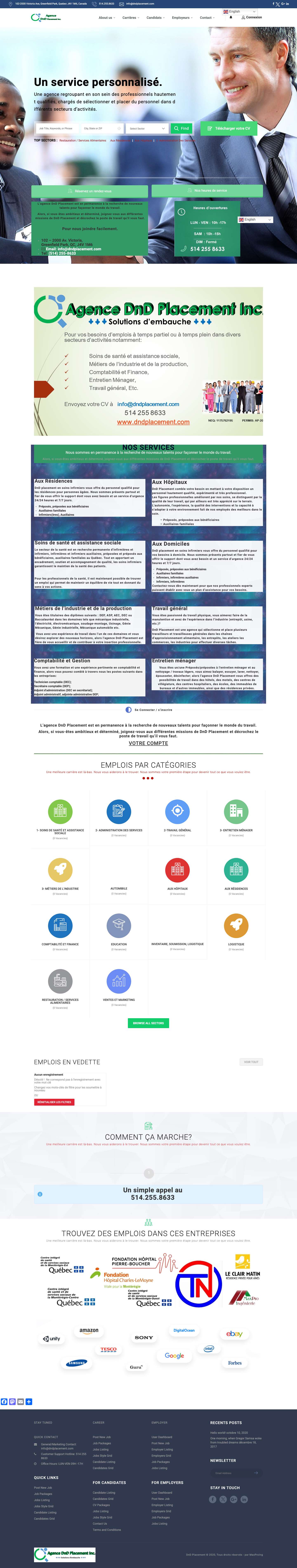 DnD Placement – Spécialiste dans le recrutement au Canada - Full Screenshot