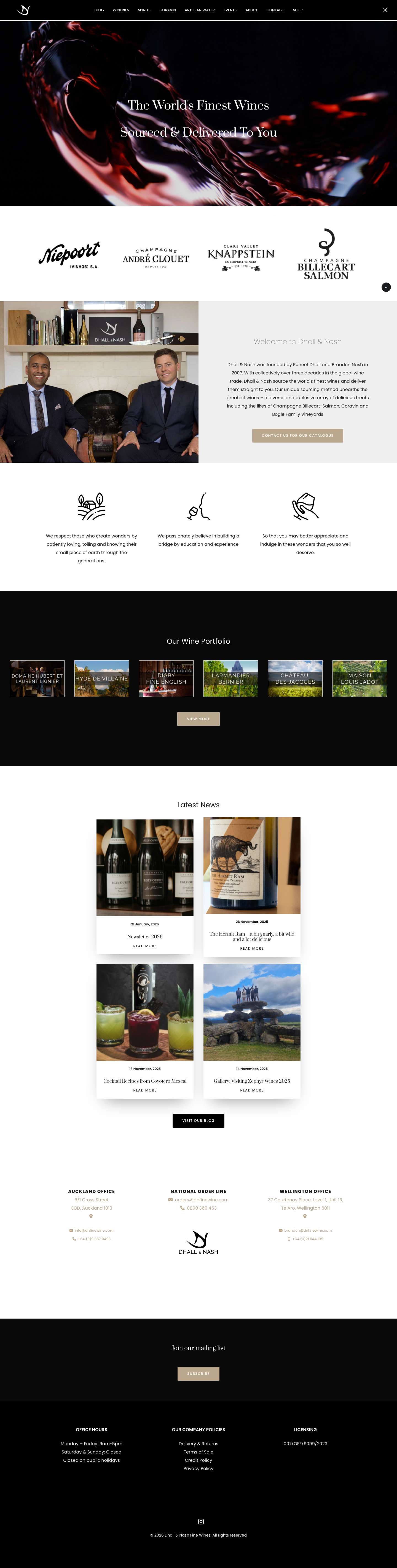 Home - Dhall & Nash Fine Wines - Full Screenshot