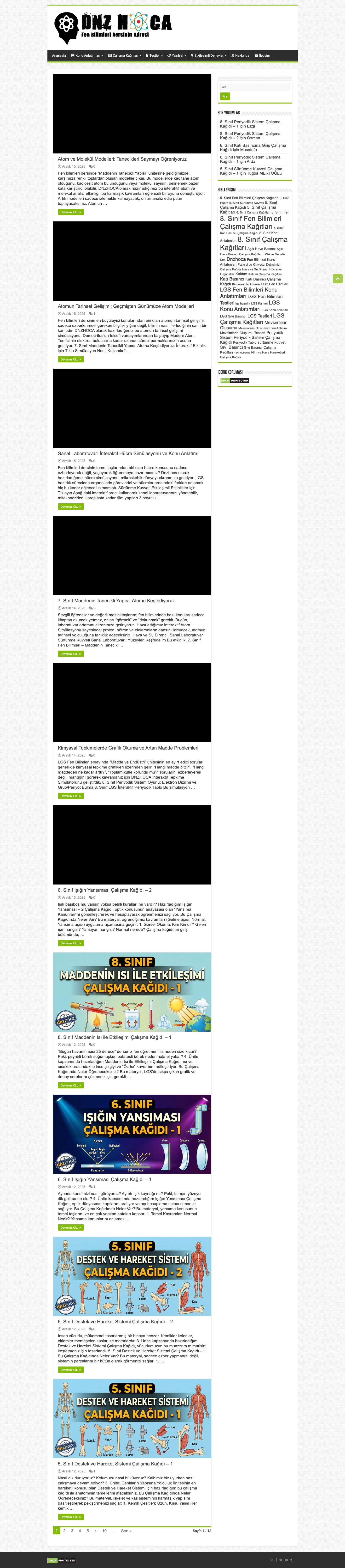 Dnzhoca - Fen Bilimleri Dersinin Adresi - Full Screenshot