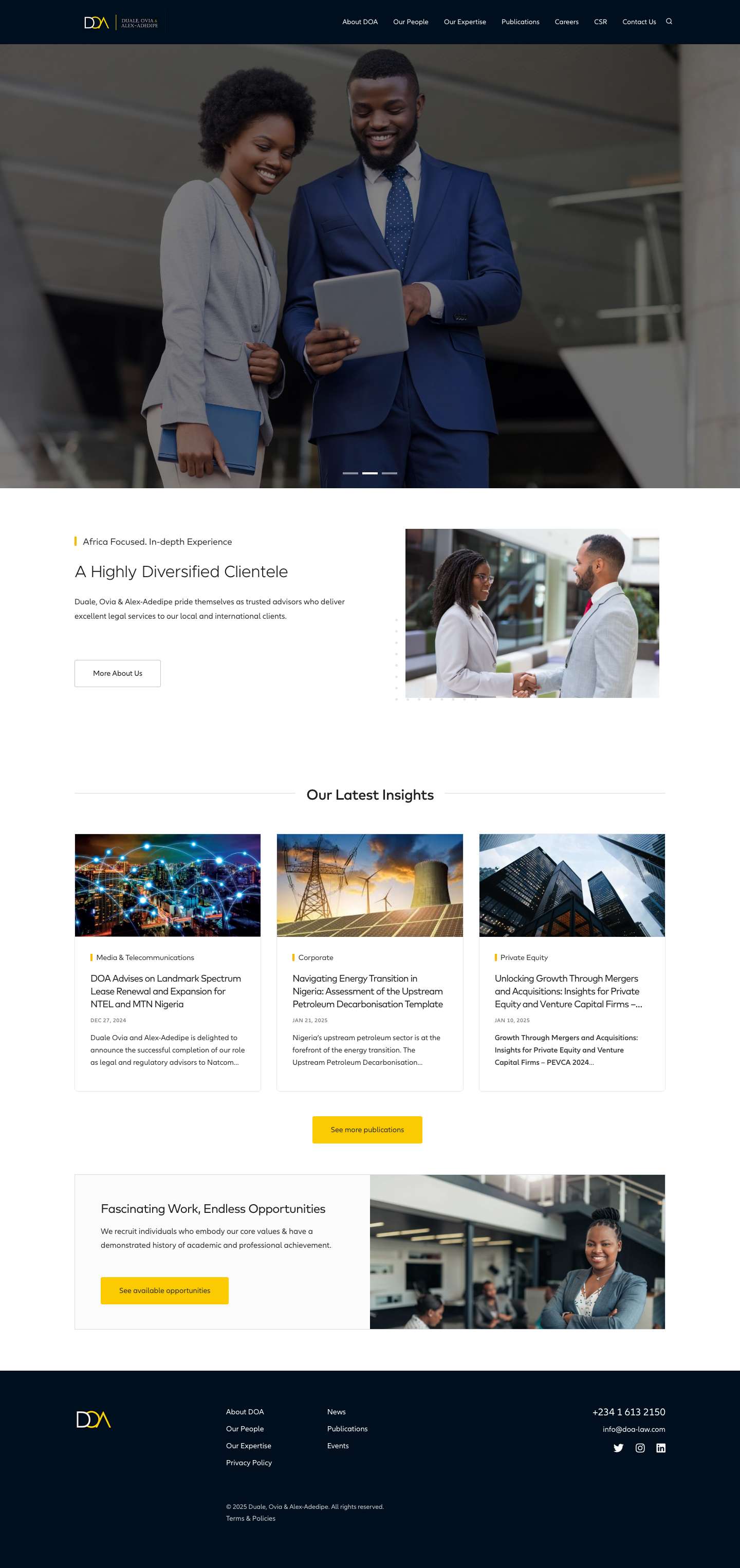 Duale, Ovia & Alex-Adedipe | Leading Commercial & Dispute Resolution Law Firm in NigeriaA Leading Commercial & Dispute Resolution Law Firm in Nigeria - Full Screenshot