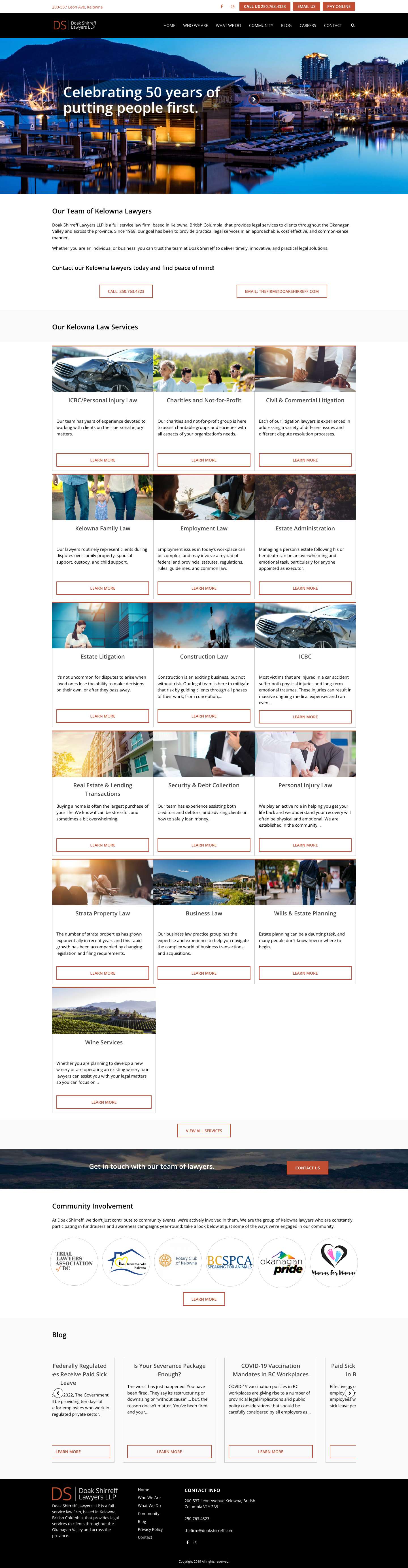 Doak Shirreff Kelowna Lawyers | Okanagan Law Firm - Full Screenshot
