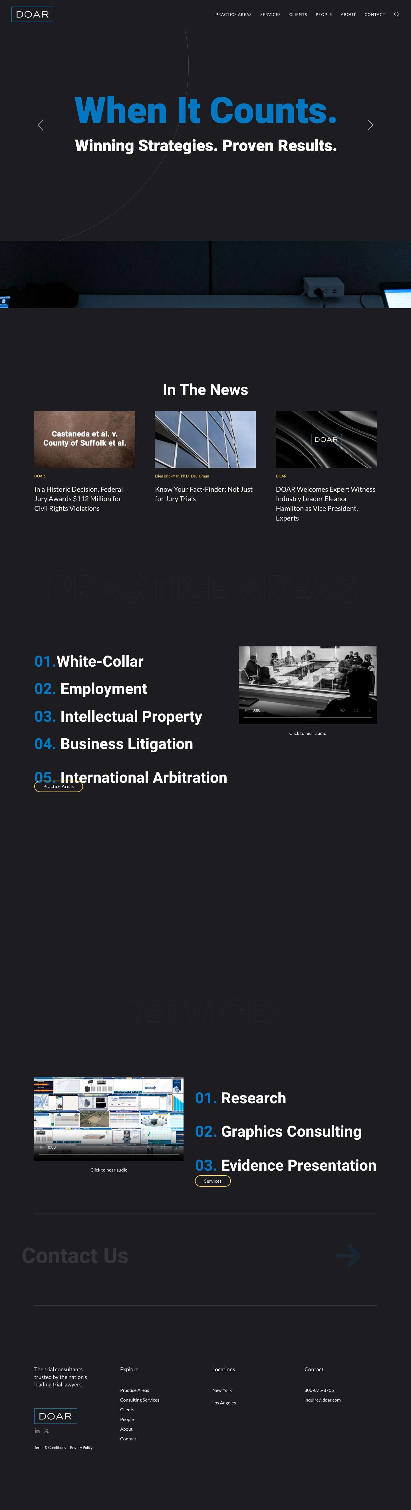 The Nation's Leading Trial Consultants - DOAR - Full Screenshot