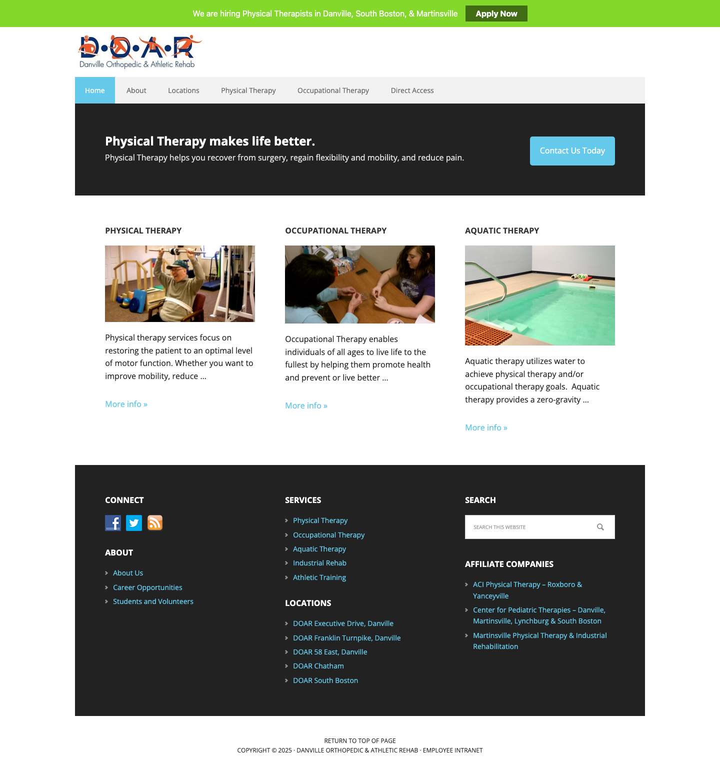 Danville Orthopedic & Athletic Rehab - Full Screenshot