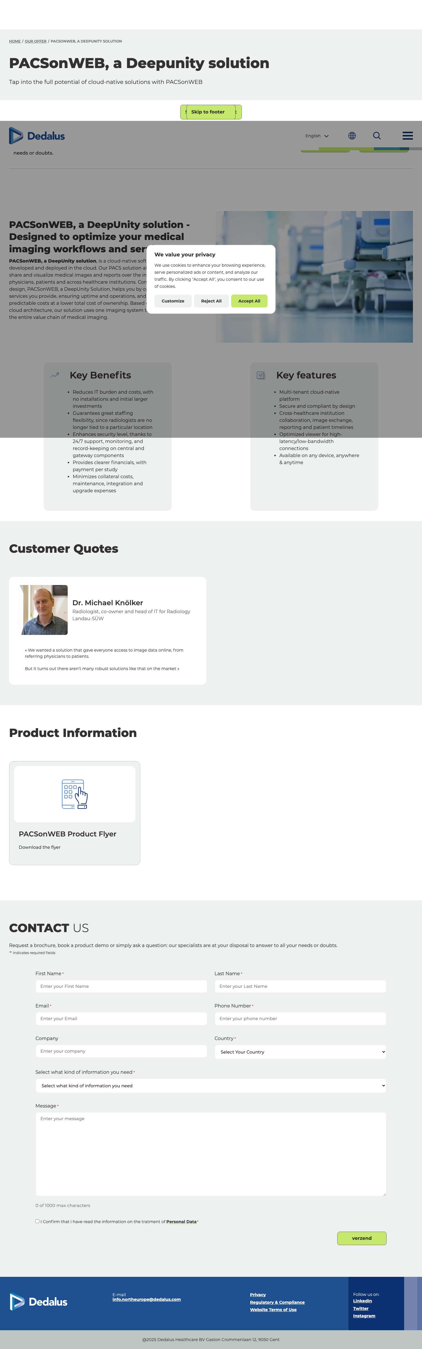 PACSonWEB, a Deepunity solution - Dedalus Belgium - Full Screenshot
