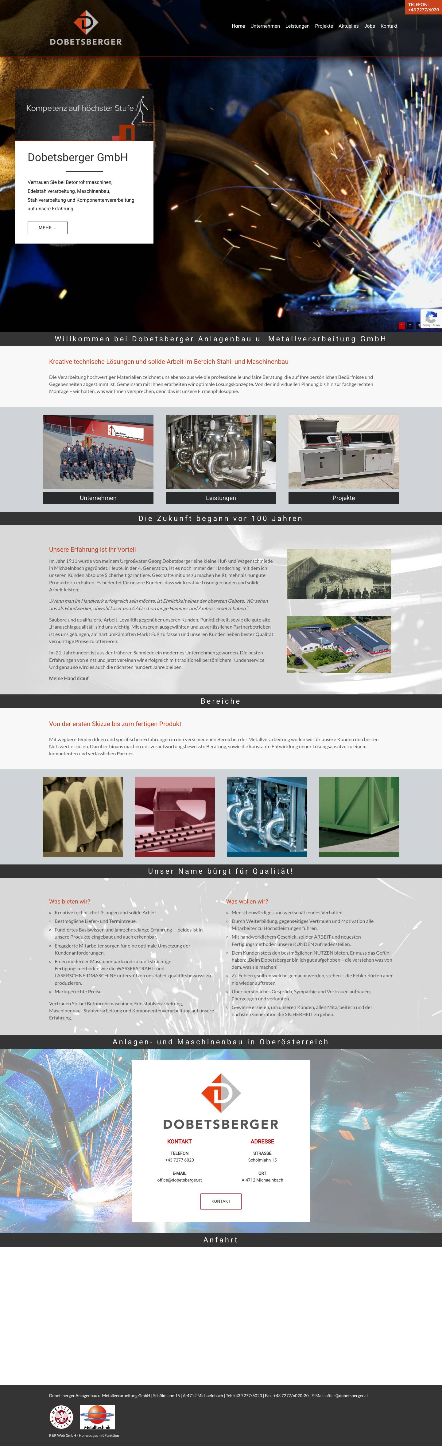 Dobetsberger Anlagenbau u. Metallverarbeitung GmbH in OÖ - Full Screenshot