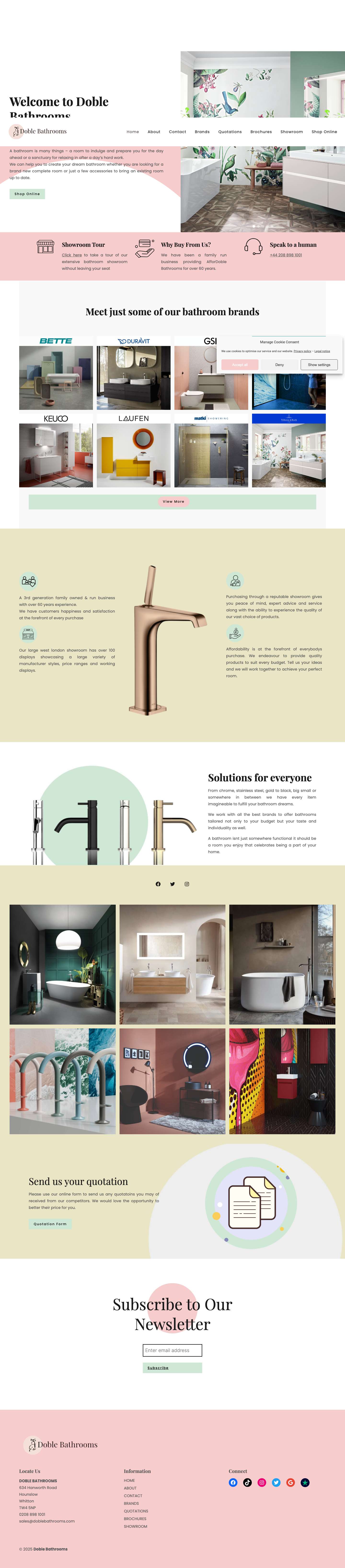 Bespoke Bathroom Design Solutions | UK | Doble Bathrooms - Full Screenshot