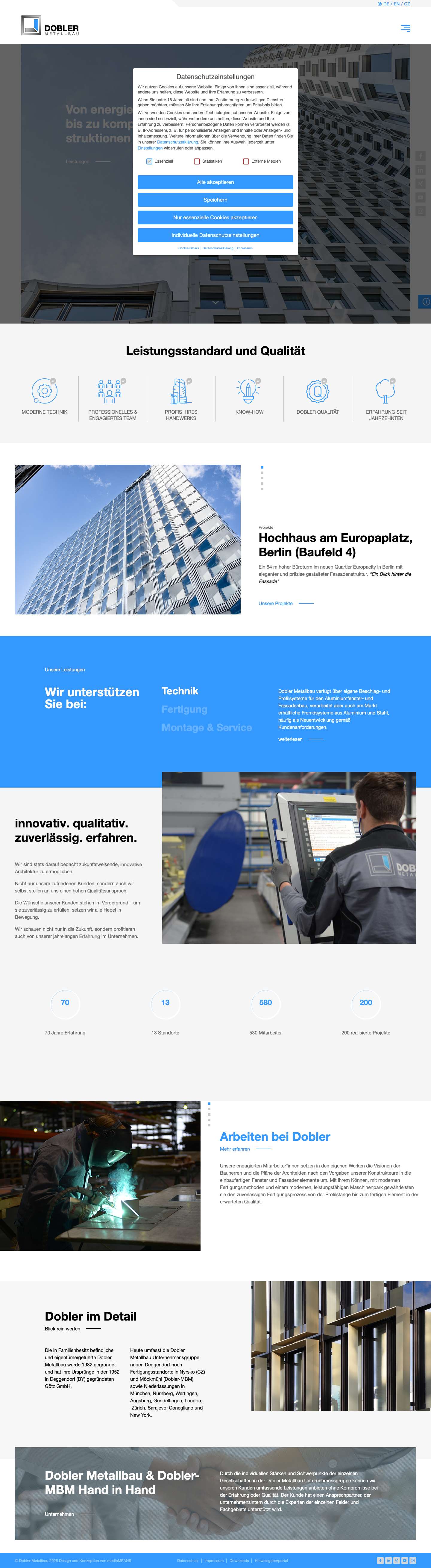 Startseite - Dobler-Metallbau - Full Screenshot