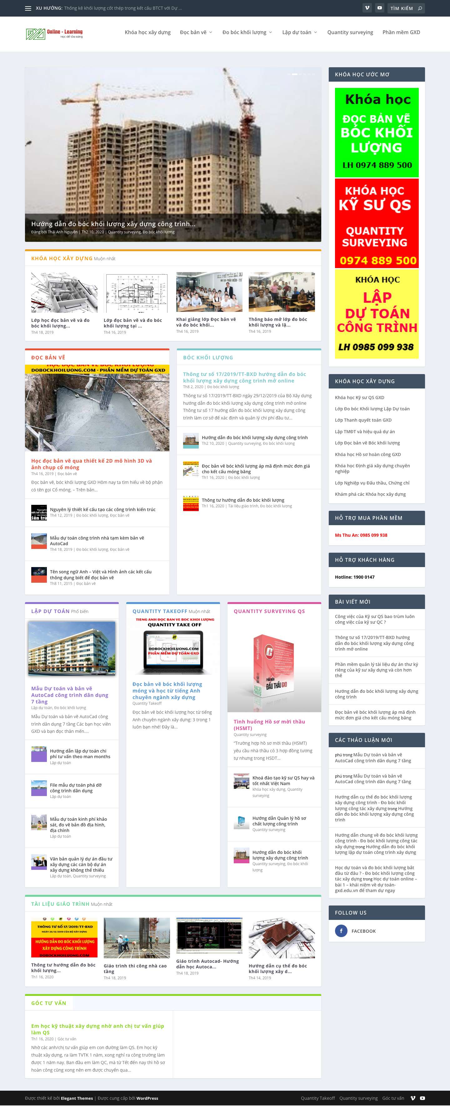 Đọc bản vẽ và đo bóc khối lượng xây dựng QS quantity surveying - Full Screenshot