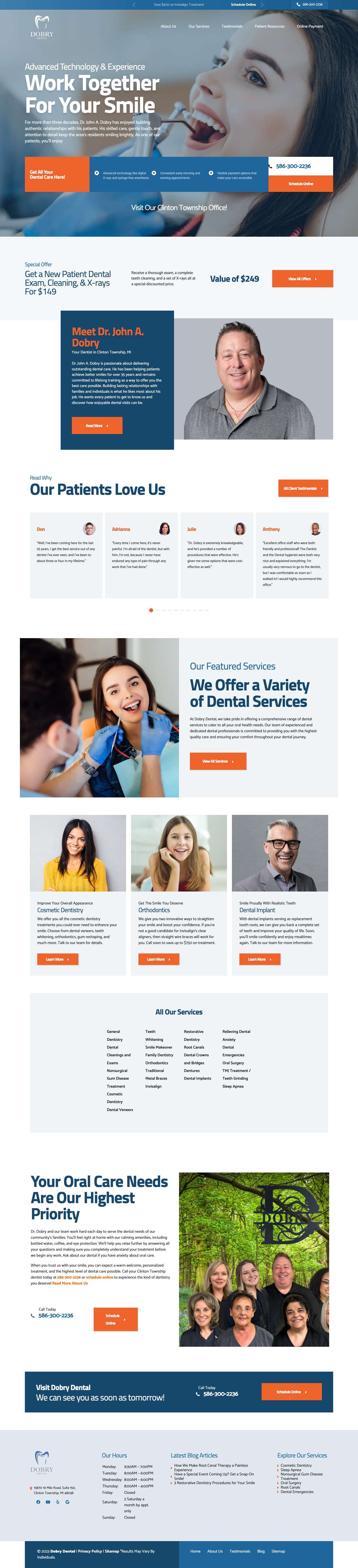 Cosmetic Dentist, Family Dentist & Emergency Dentistry | Clinton Township, MI | Dobry Dental - Full Screenshot