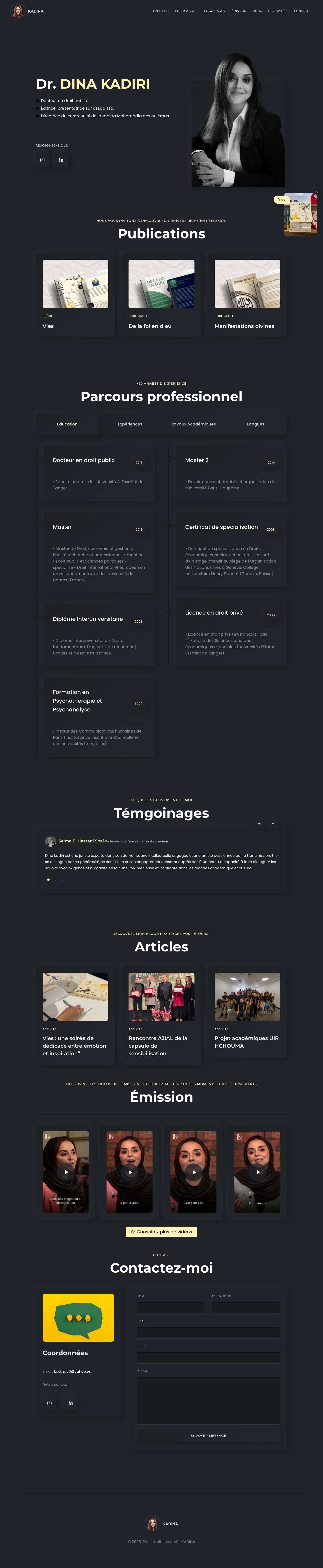 Dr. DINA KADIRI - Docteur en droit public.Dr DINA KADIRI | Docteur en droit public. - Full Screenshot