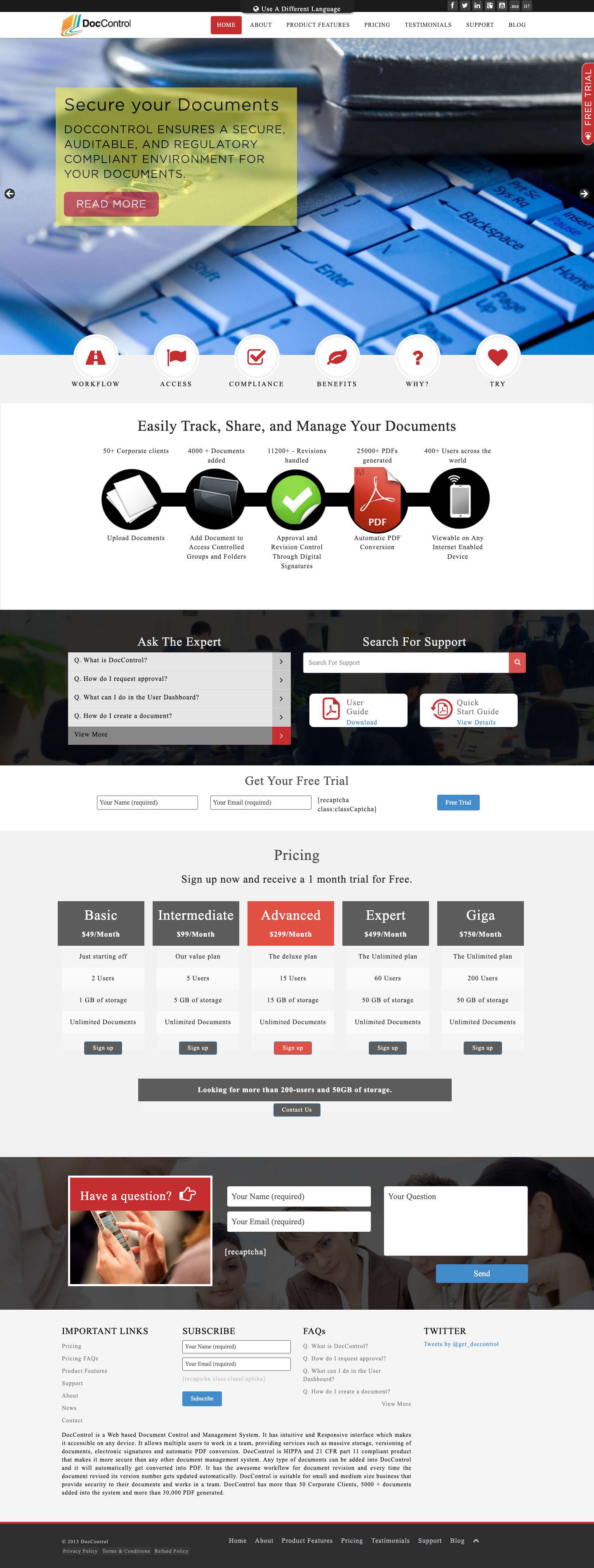 Document Management System | DocControl - Full Screenshot