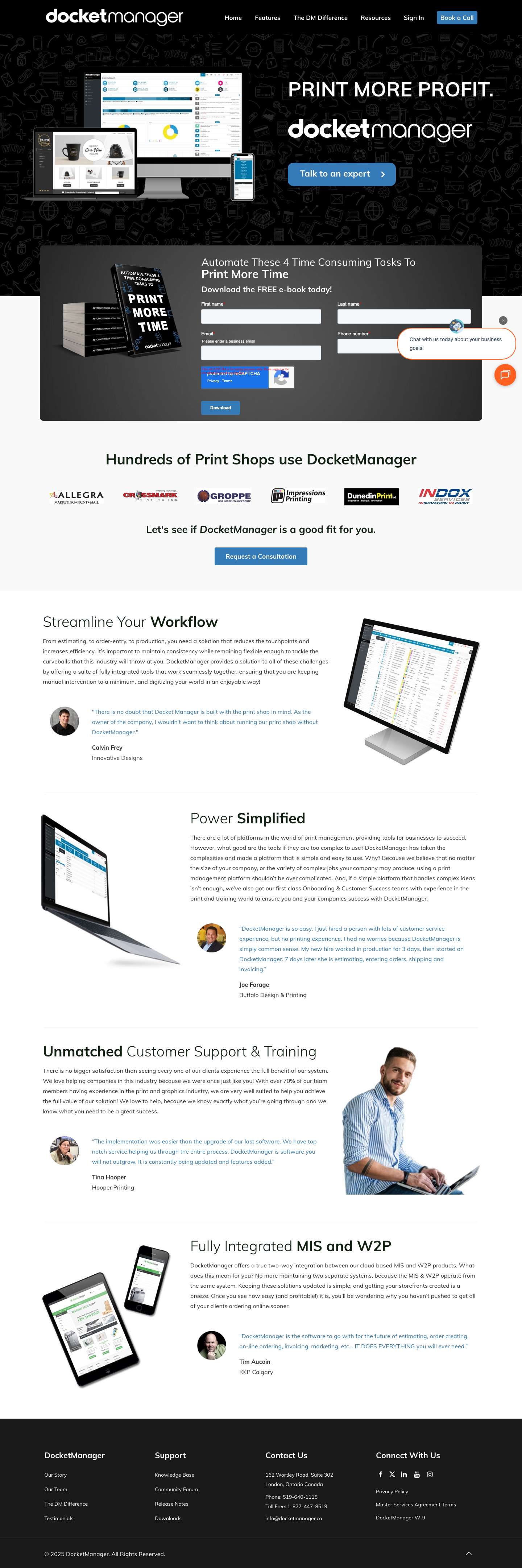 DocketManager, Management System by Printers for Printers - Full Screenshot