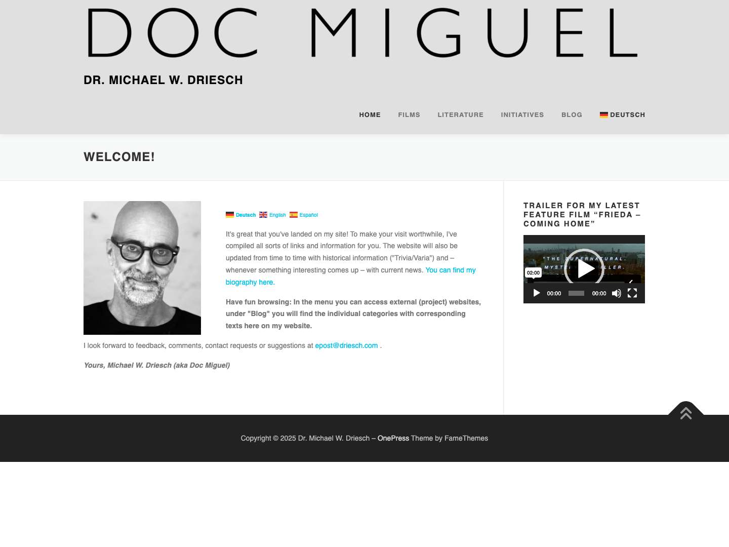 Dr. Michael W. Driesch - Full Screenshot