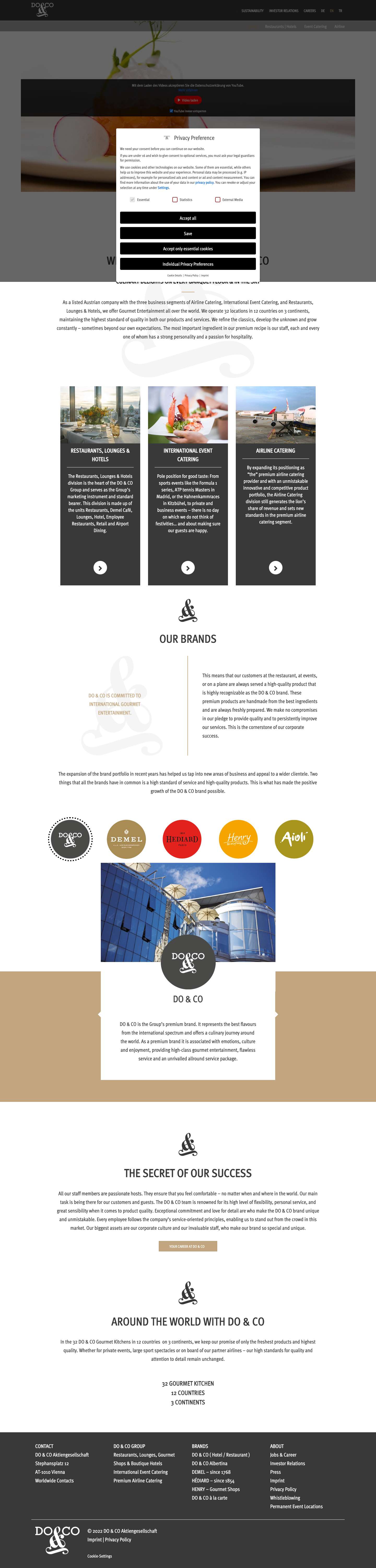 DO & CO – KULINARISCHE GENÜSSE AUF JEDEM BANKETT UND IN DER LUFT - Full Screenshot
