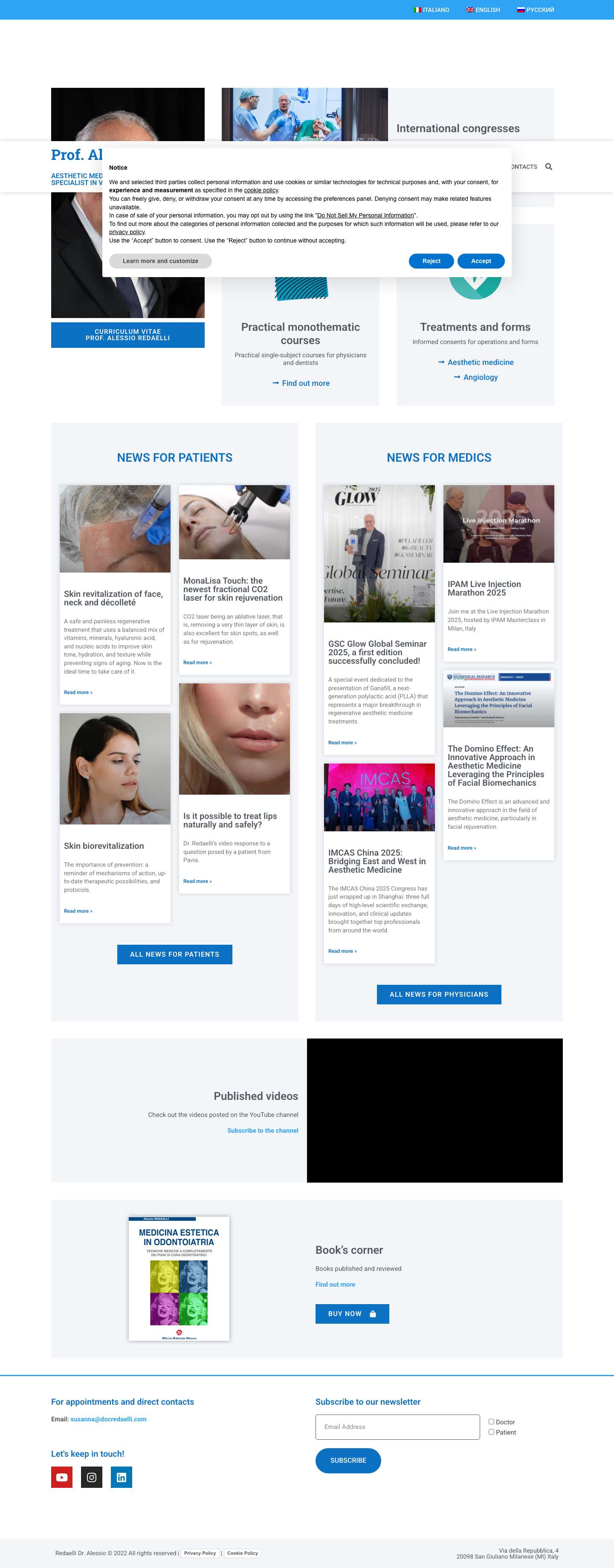 Home Page - Prof. Alessio Redaelli - Full Screenshot