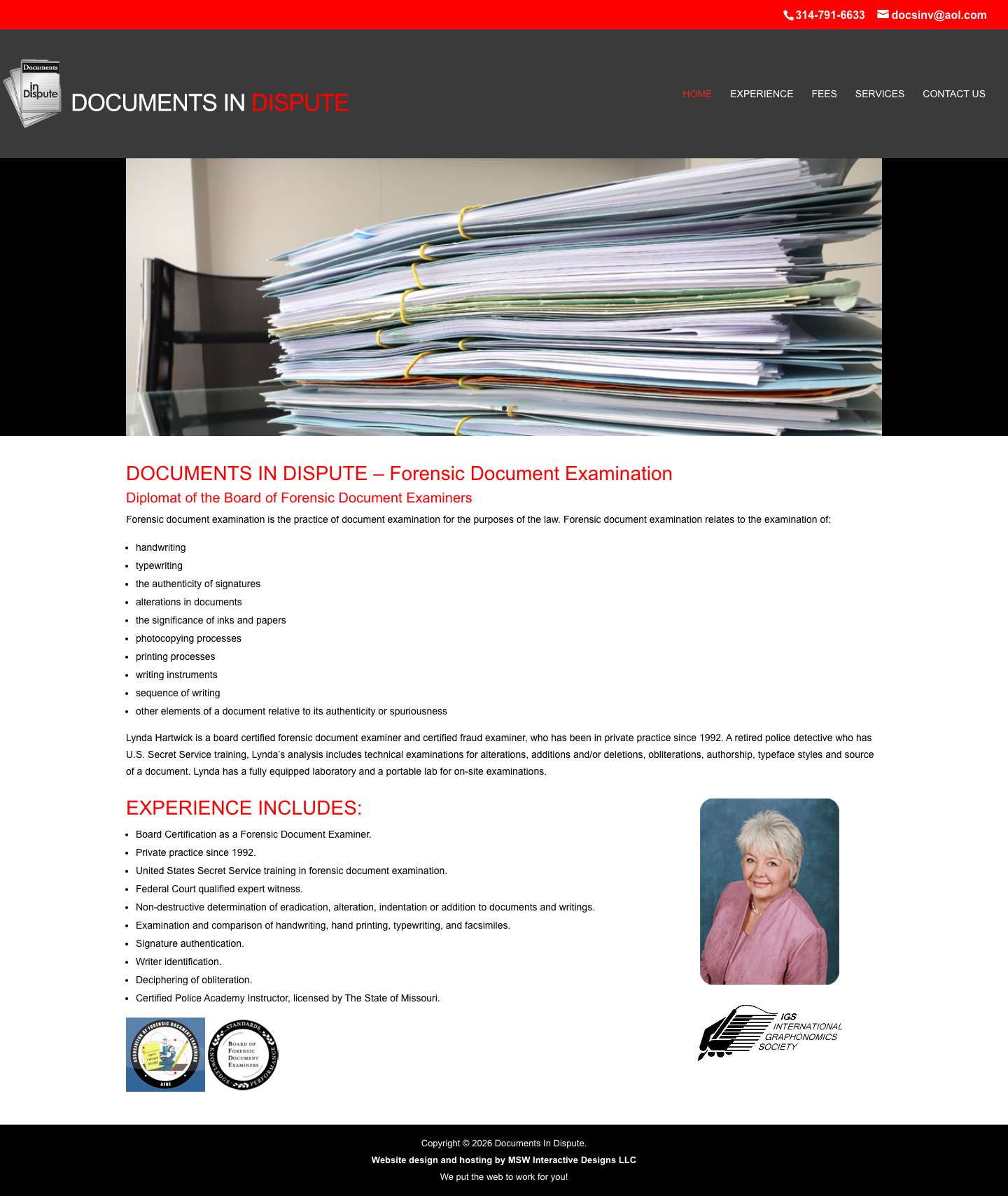 Documents In Dispute - Forensic Document Examination - Full Screenshot
