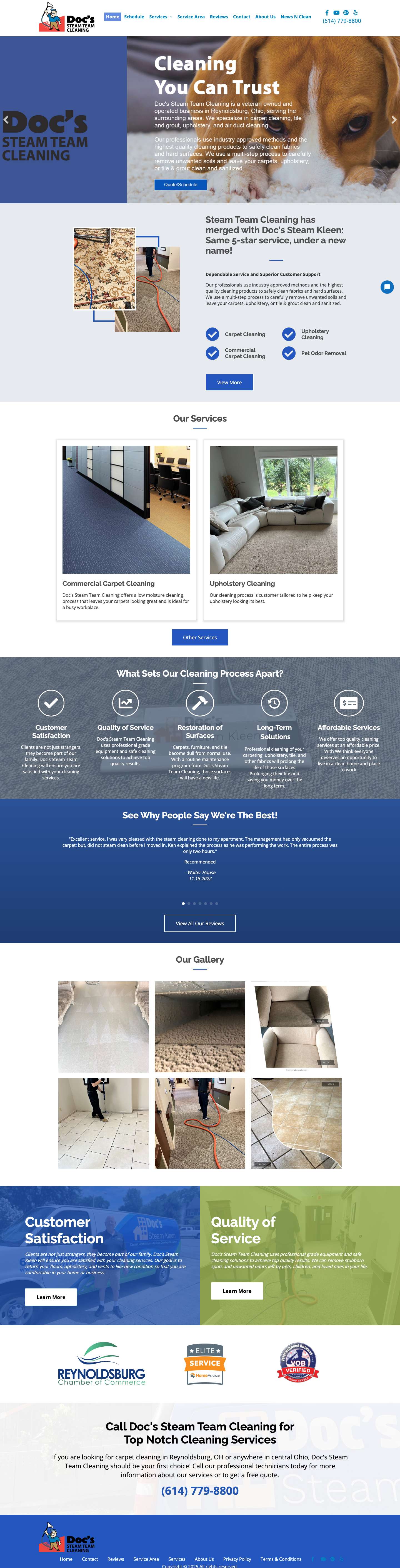 Home - Doc's Steam Team CleaningDoc's Steam Team Cleaning - Full Screenshot