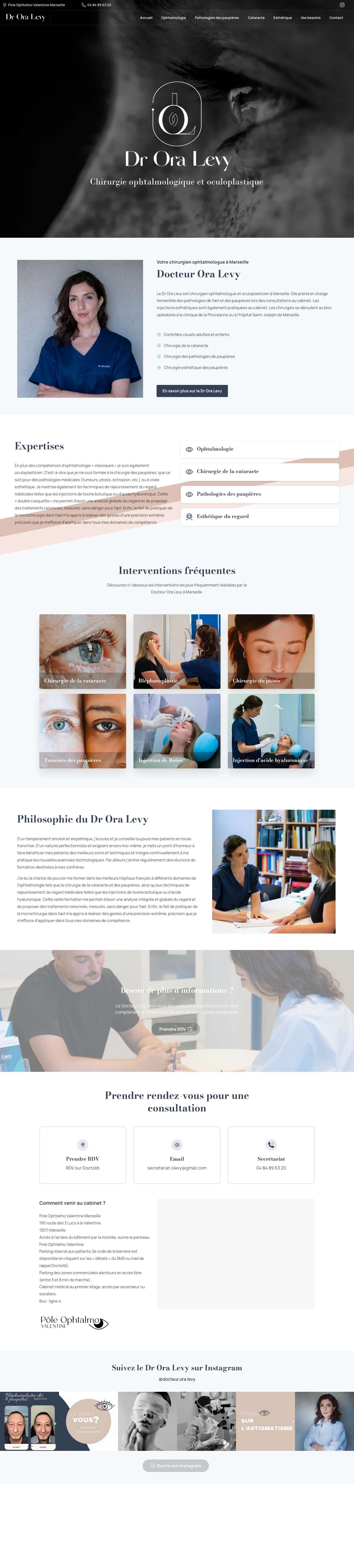 Docteur Ora Levy | Ophtalmologie et chirurgie du regard à Marseille - Full Screenshot
