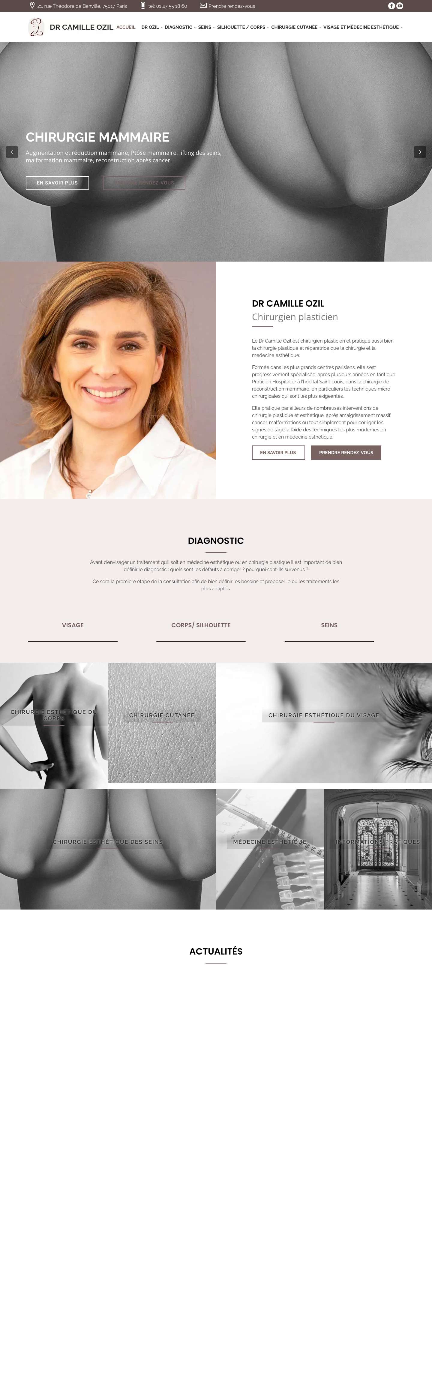 Chirurgie et médecine esthétique - Paris 17 - Dr Camille Ozil - Full Screenshot