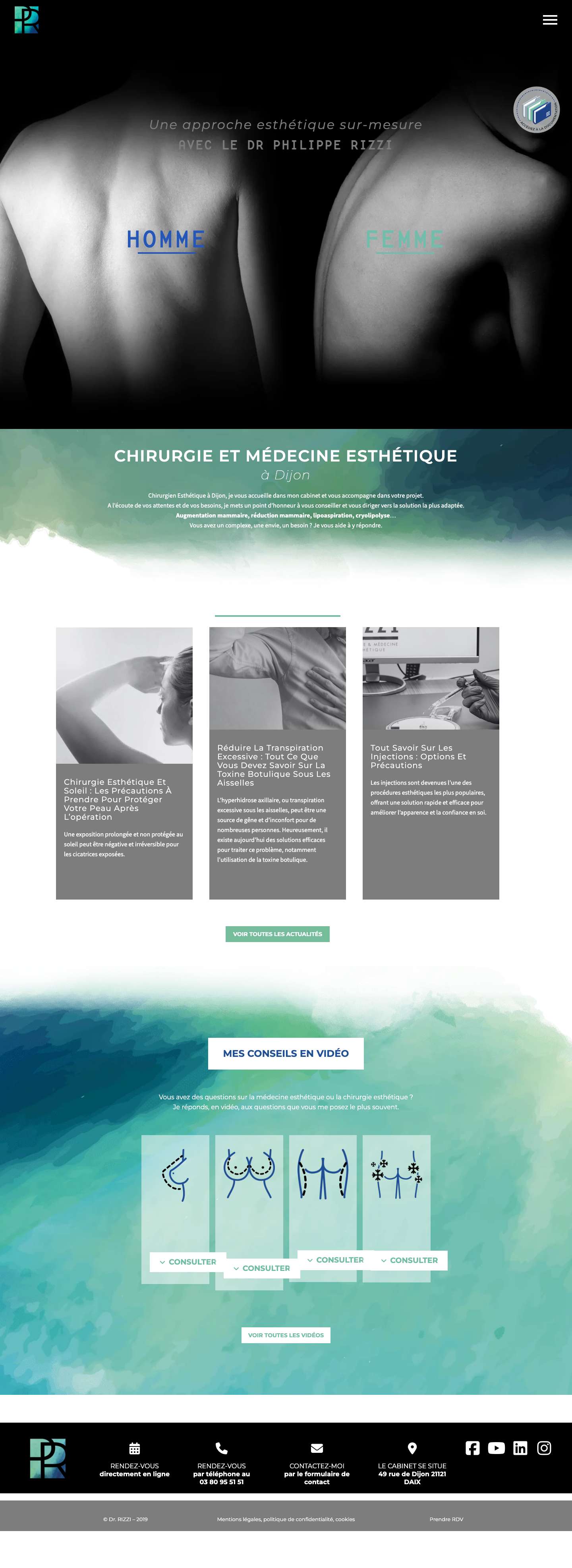 Chirurgie Esthétique & Médecine Esthétique | Docteur Philippe Rizzi - Full Screenshot