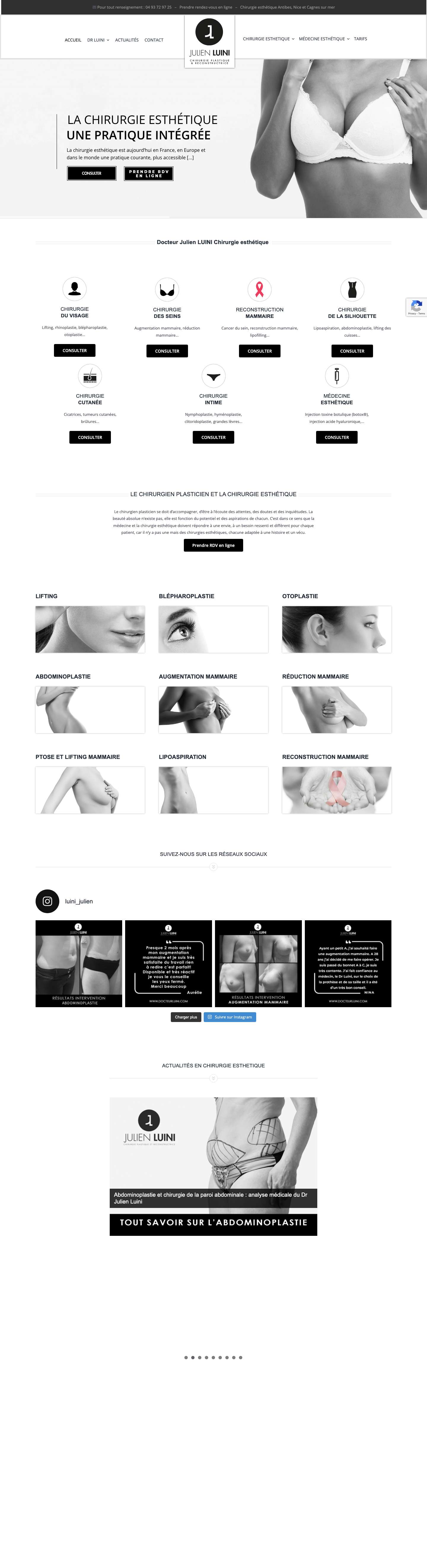 Chirurgie esthétique à Nice Antibes Cagnes sur mer | Dr Luini - Full Screenshot