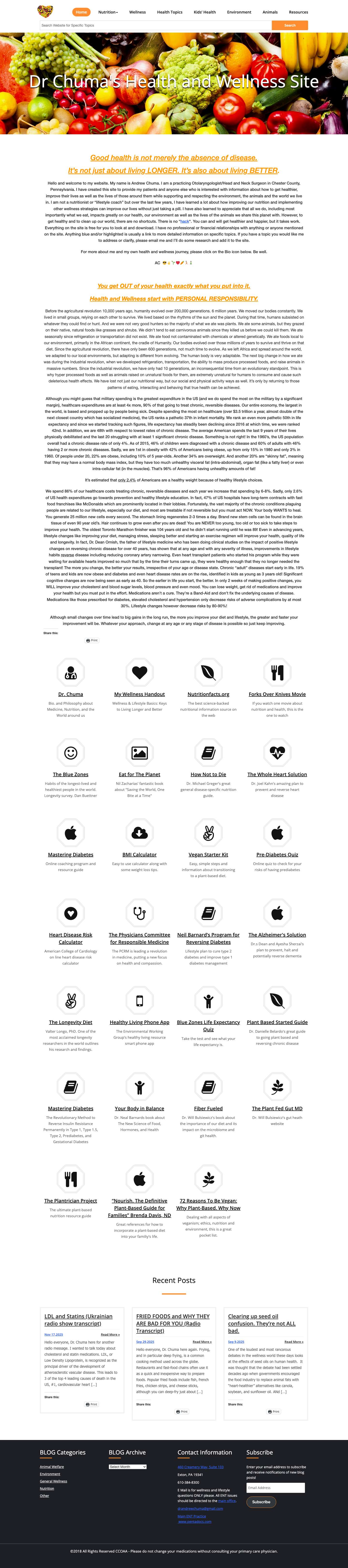 Dr Chuma's Wellness Site – Wellness, Health & Nutrition - Full Screenshot