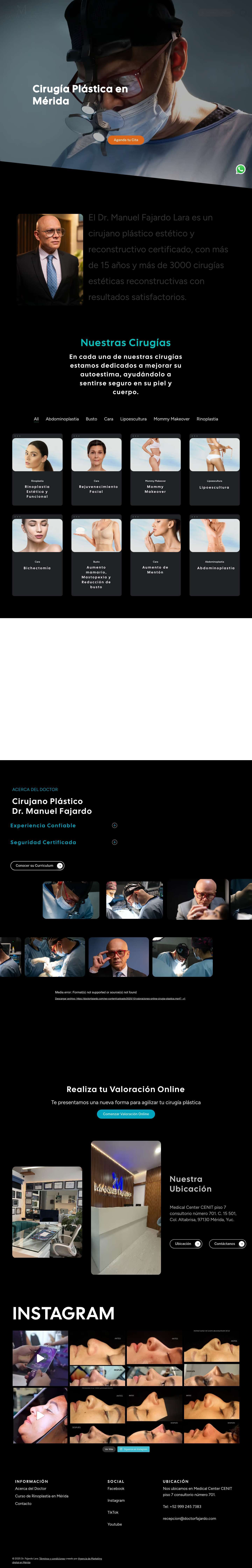 Cirugía Plástica en Mérida - Dr. Fajardo Lara - Full Screenshot